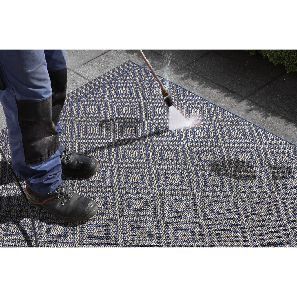 freundin Home Collection Teppich »Breeze«, rechteckig, In-und Outdoor geeignet, Rauten Design, Pflegeleicht, Flachgewebe