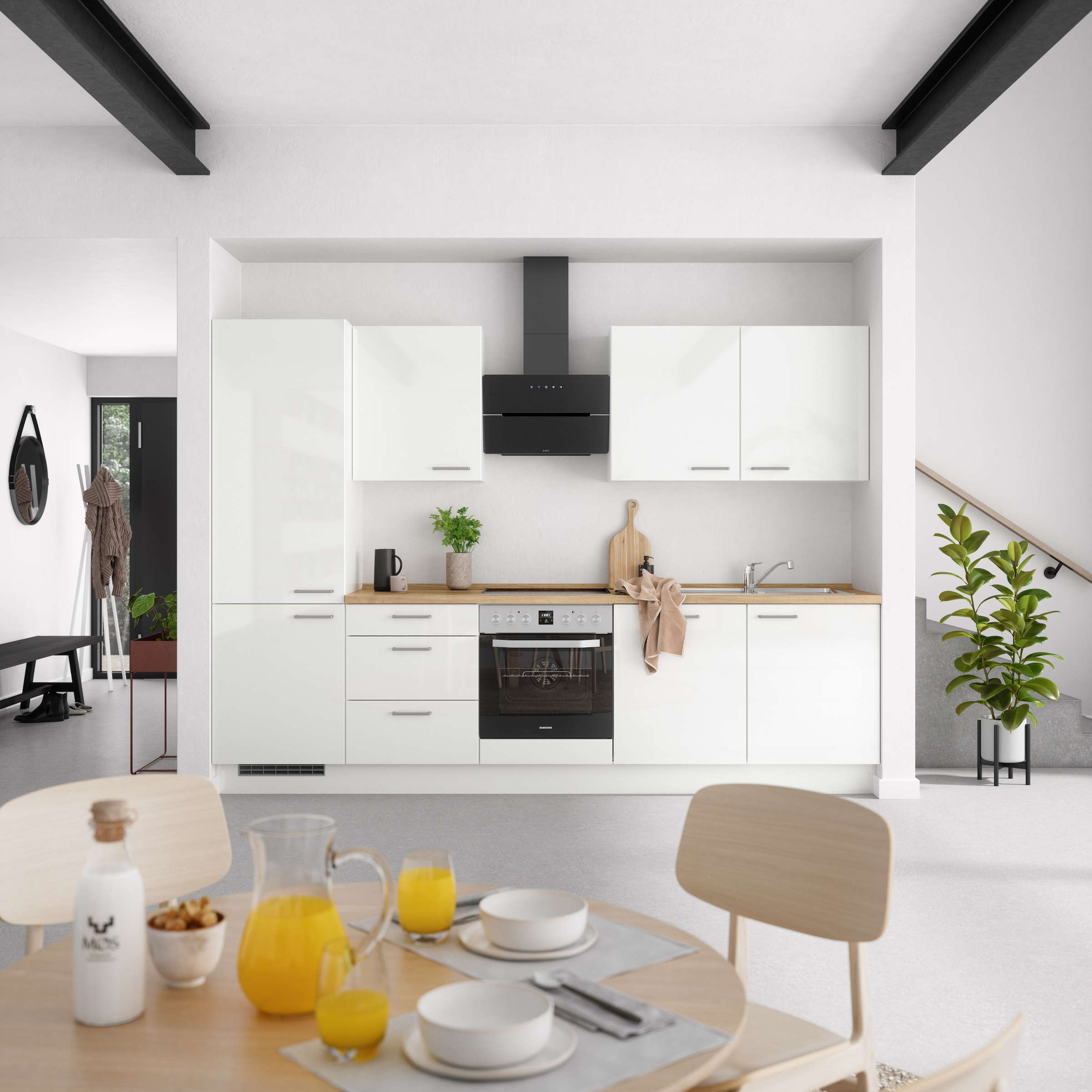 nobilia® Küchenzeile »"Flash II"«, vormontiert, Ausrichtung wählbar, Breite 300 cm, wahlw. mit E-Geräten