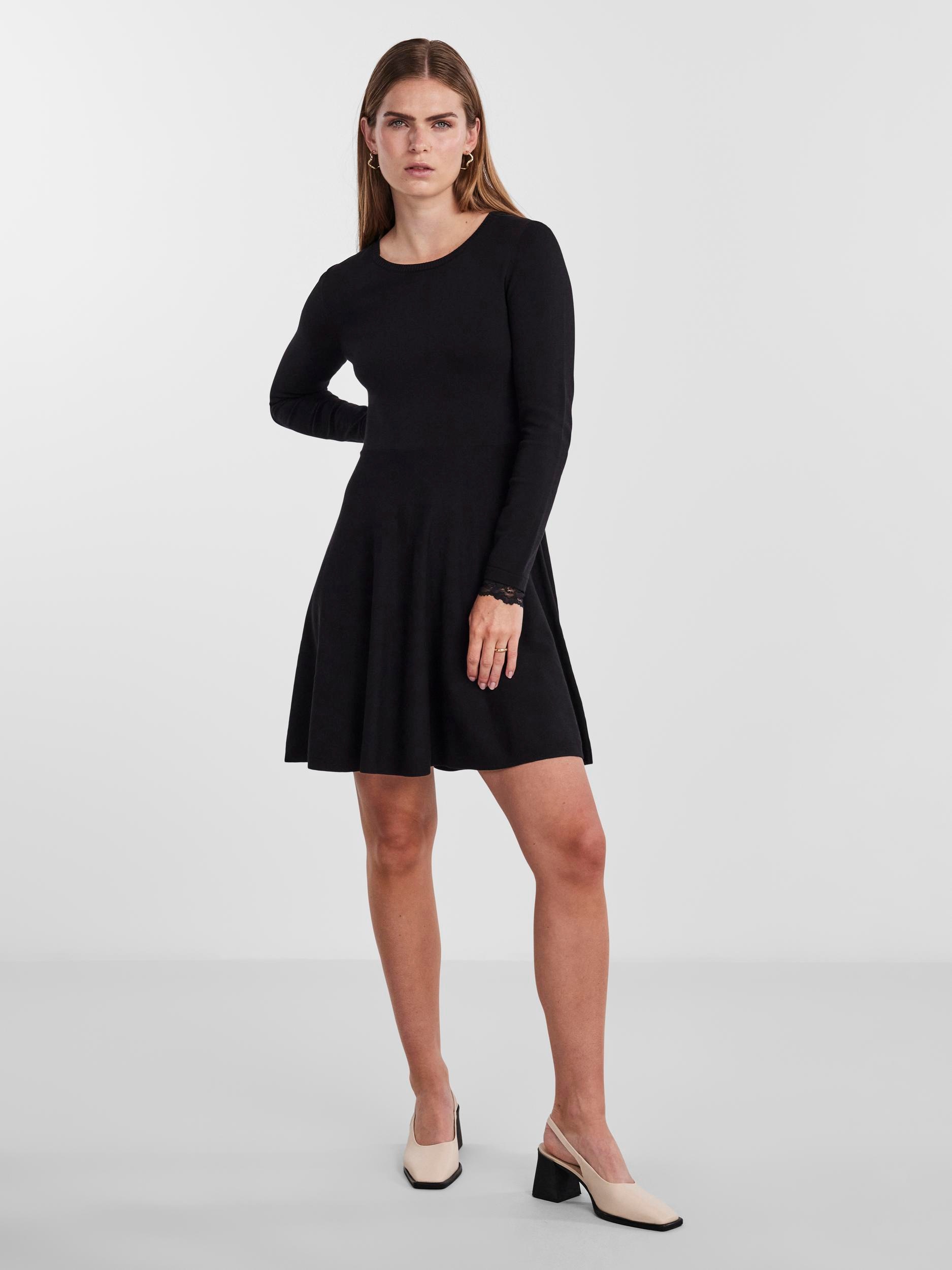 Y.A.S Strickkleid »YASBECCO LS KNIT DRESS S. NOOS«, mit Spitze am Ärmelsaum
