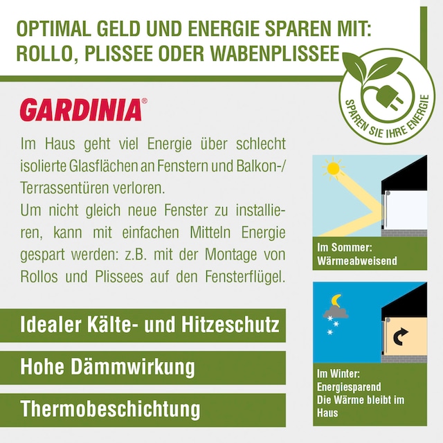 GARDINIA Seitenzugrollo »EASYFIX Rollo Thermo ENERGIESPAREND«, verdunkelnd,  energiesparend, energiesparend, abdunkelnd mit Thermobeschichtung bequem  und schnell bestellen