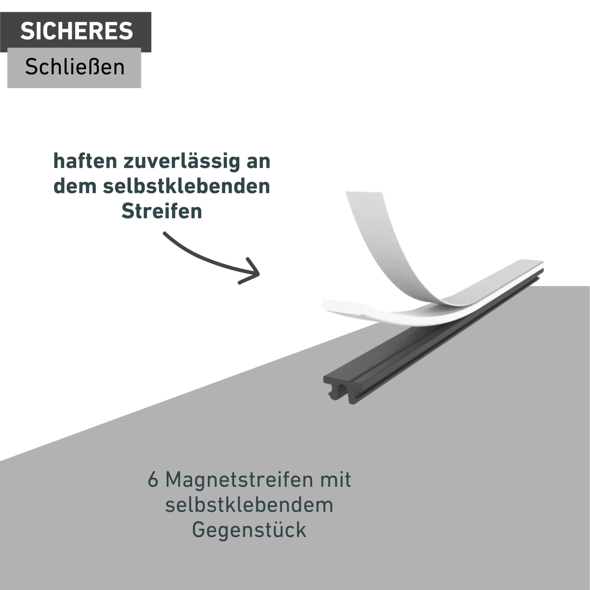 Windhager Zubehör-Set »Magnetstreifen für Fenster und Türen, ideal für Spannrahmen-Fenster« Insektenschutz-Zubehör, erhältlich in weiß oder schwarz, 6 Stück