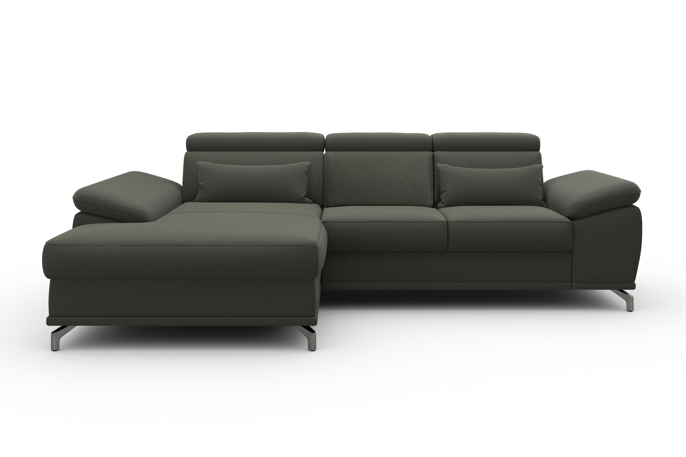sit&more Ecksofa »Cabrio L-Form, mit Sitztiefenverstellung, Arm- und Kopfteilverstellung«, 2 Nierenkissen, Federkern, optional Bettfunktion und Stauraum