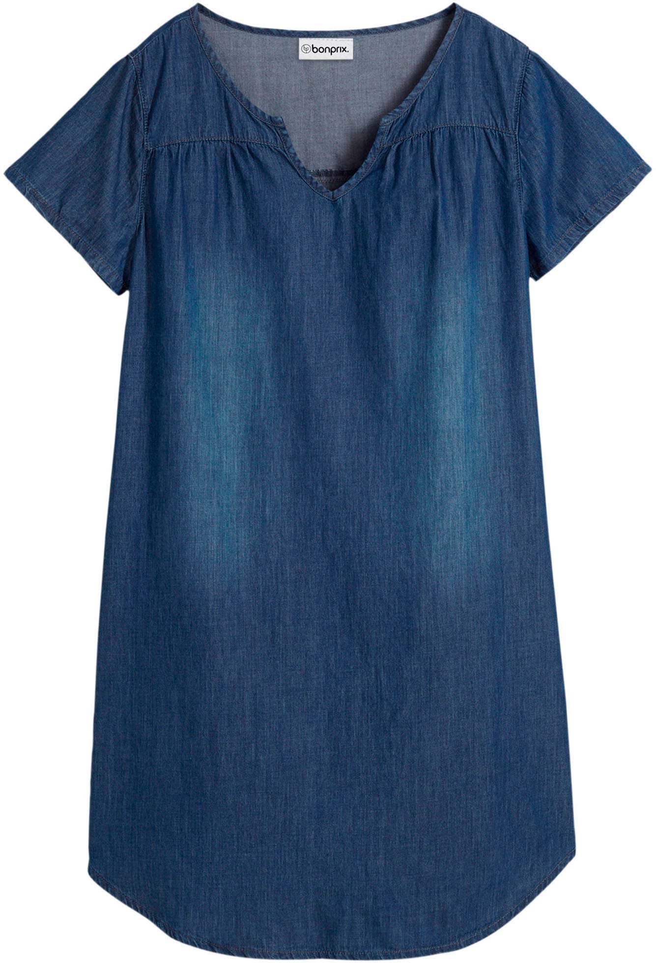 bonprix Tunikakleid für entspannten Look, aus Baumwolle, in A-Linie, mit V-Ausschnitt