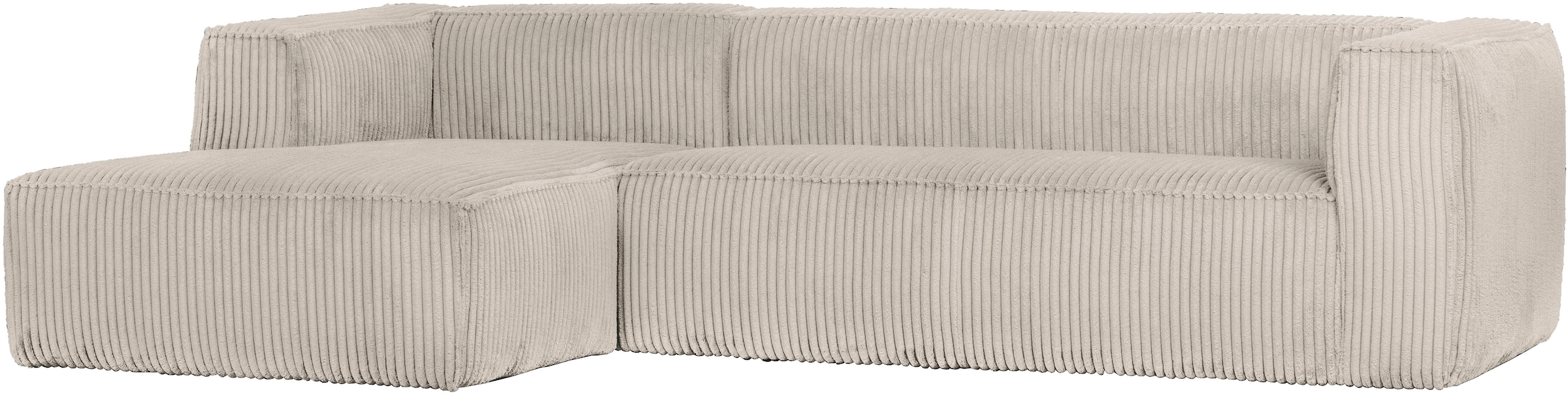 WOOOD Ecksofa »Bean Bezug Links mit hoher Sitzkomfort, H 73 x B 305 x T 96/175 cm« Ripsstoff, Tragkraft 400 kg, Gute Verschleißfestigkeit, pflegeleicht