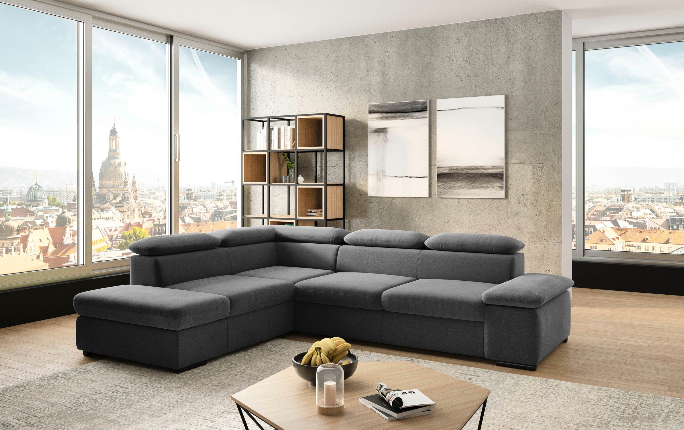 sit&more Ecksofa »Alcudia L-Form«, mit Armteilverstellung, optional Kopfteilverstellung und Bettfunktion