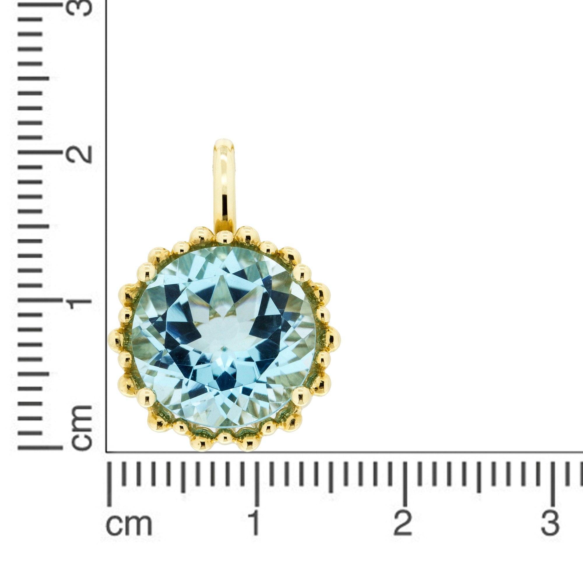 Orolino Kettenanhänger »585 Gold mit Topas blau (beh.) 11,5mm rund«