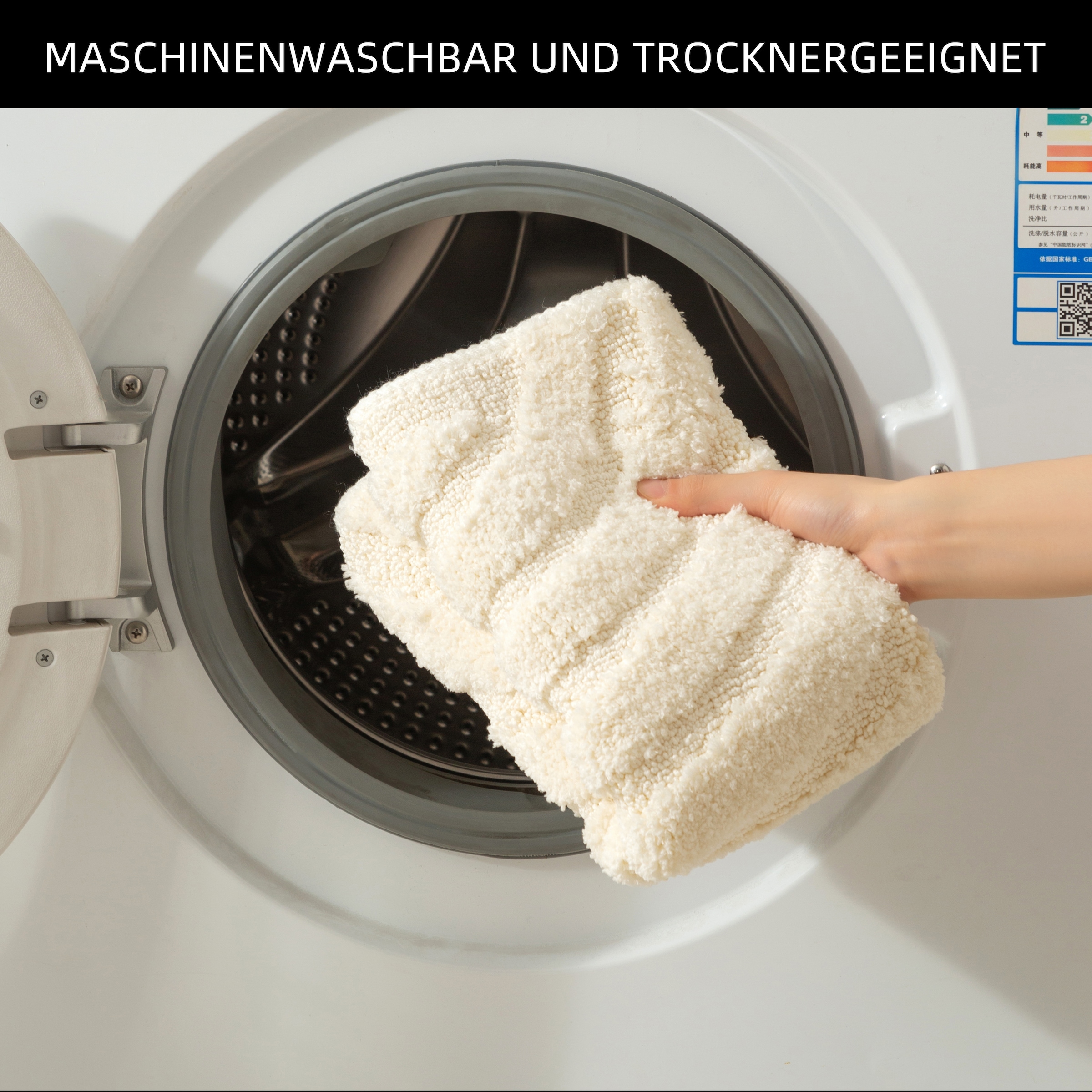my home Badematte »Regona Scandi, Badvorleger, Badezimmer Teppich, Duschvorleger«, rutschhemmend beschichtet, strapazierfähig, Badteppich, Uni Farben, Hoch-Tief-Effekt, modernes Muster, Zen