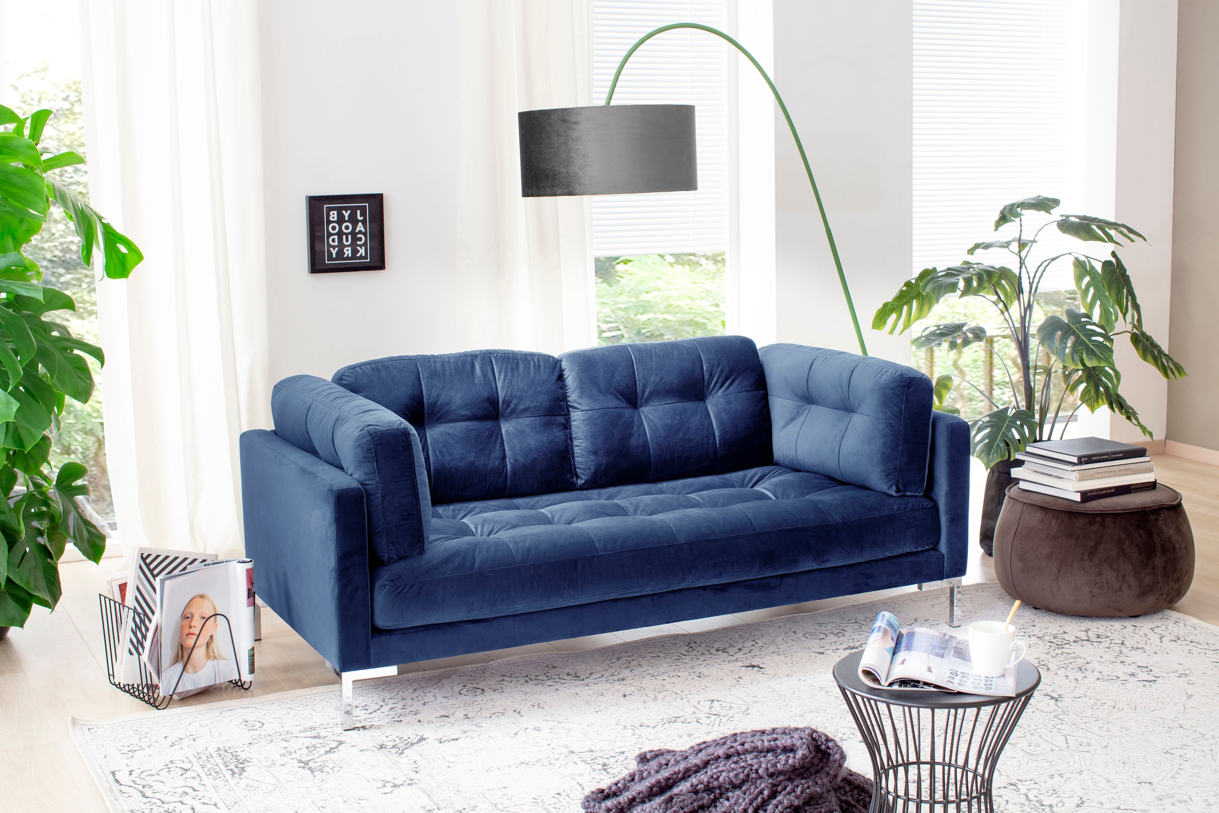 Trends by HG 2-Sitzer »Landau« in Cord-Stoff mit Metallfuß