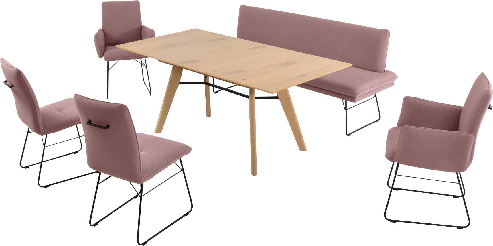 K+W Komfort & Wohnen Essgruppe »Giacomo IV« 6 Stk. tlg. Polsterbank in 2 Gr günstig online kaufen