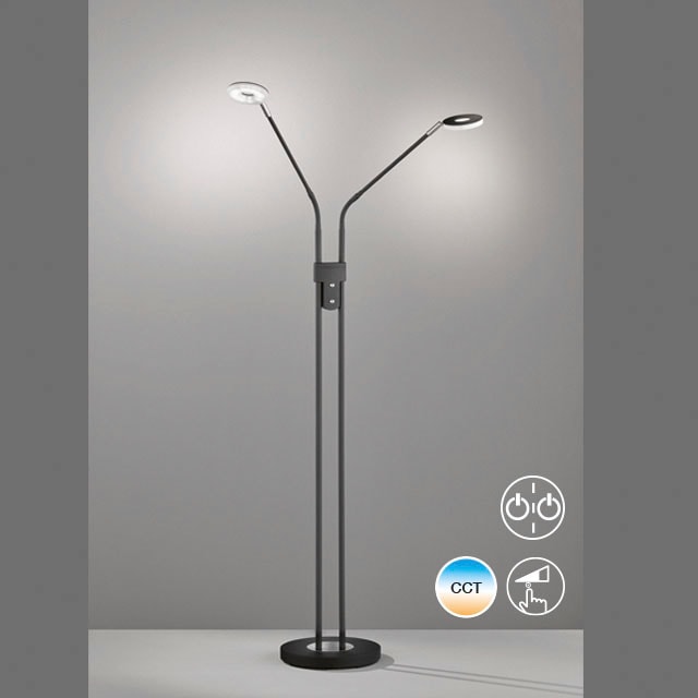 FISCHER & HONSEL LED Stehlampe »Dent«, 2 flammig, Leuchtmittel LED-Modul | LED fest integriert, 3-Stufen-CCT Technologie