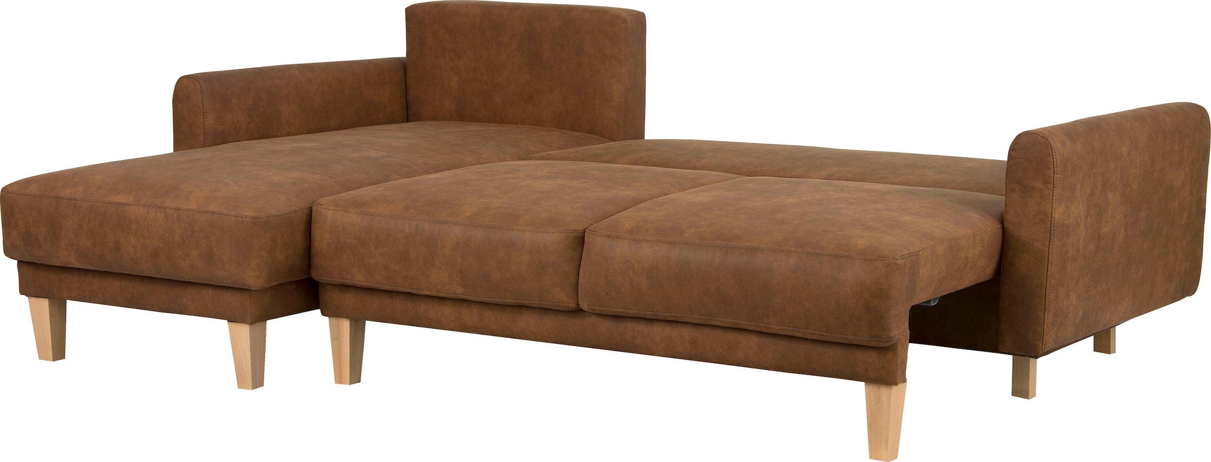 Home affaire Ecksofa »TRIPLO optionale Schlafsofa mit Bettkasten, Maße B/T/H: 234/164/89 cm«, L-Form wahlweise mit Bettfunktion - Liegefläche 132x210 cm