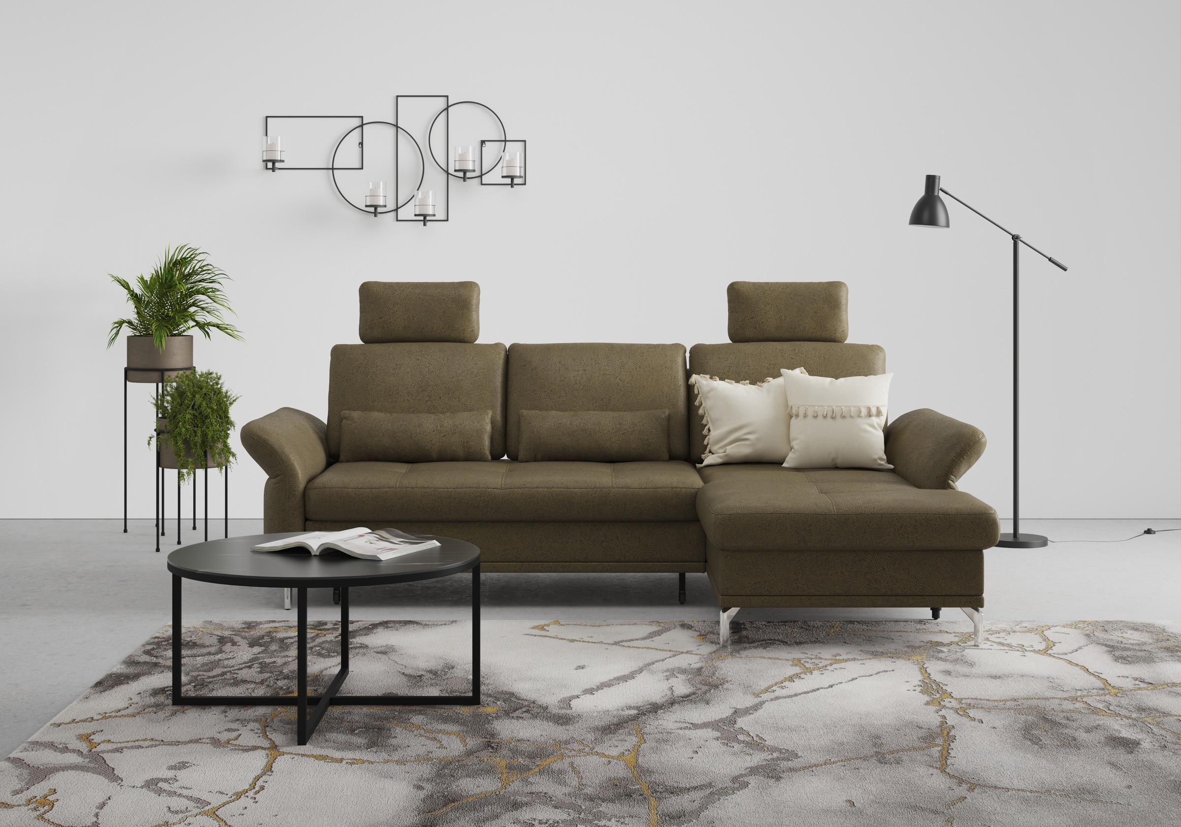INOSIGN Ecksofa »Palm Beach L-Form«, Federkern, mit Sitztiefenverstellung, wahlweise mit Bettfunktion