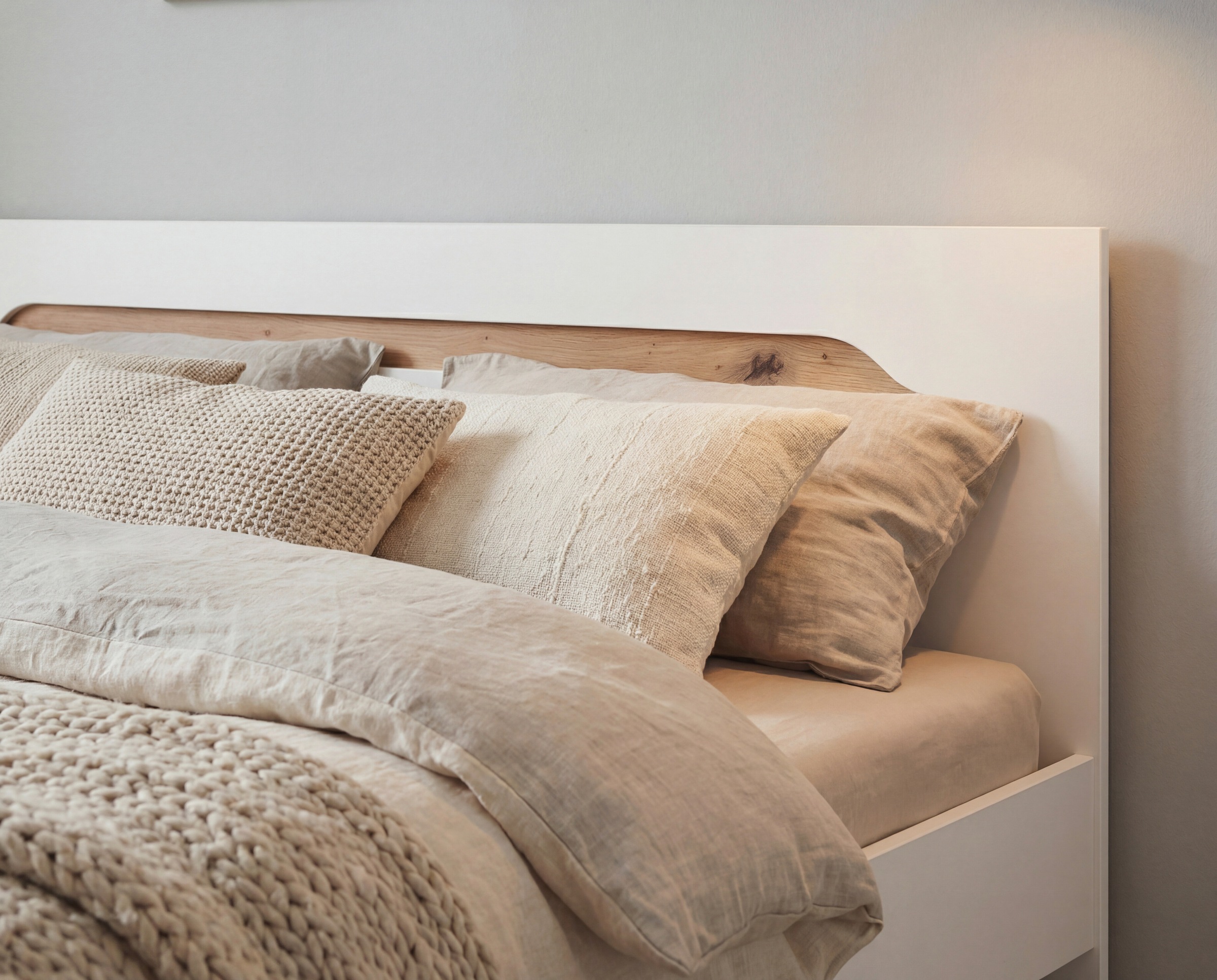 OTTO home Bett »Doppelbett Holzbett Futonbett AGORDO« Liegefläche: 180x200 cm,  mit stilvoller Kopfteil-Absetzung in Eiche Artisan MADE IN GERMANY