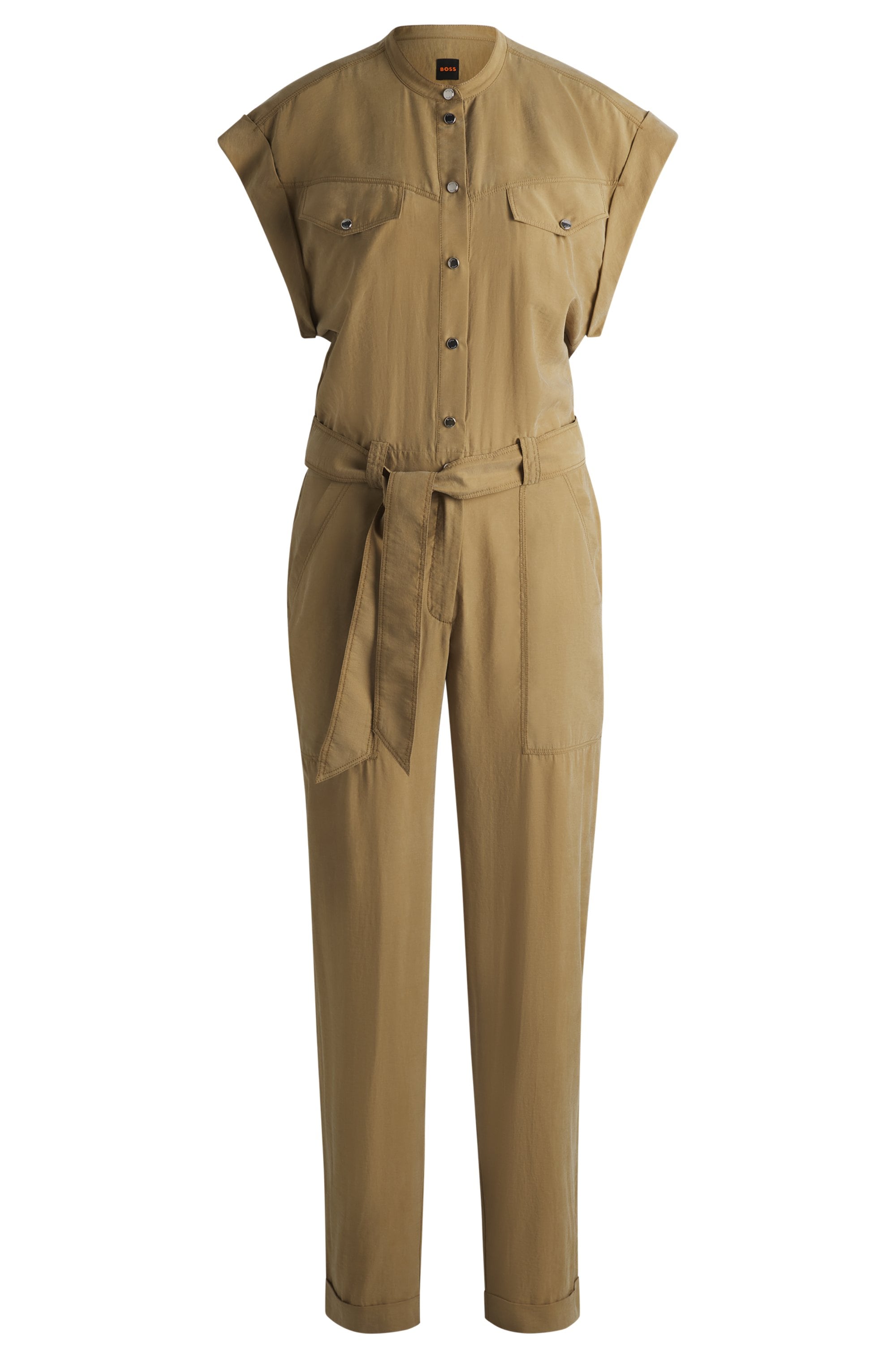 BOSS ORANGE Jumpsuit »Dridy Premium Damenmode«, mit Gürtel, Pattentaschen