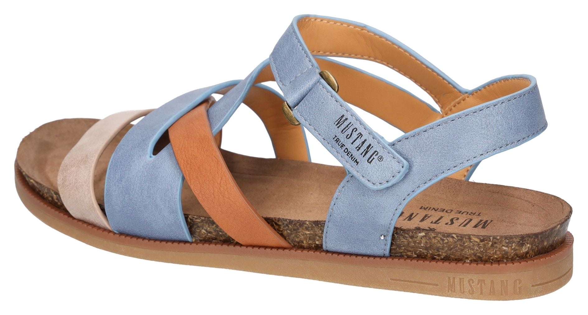 Mustang Shoes Riemchensandale, Barfußschuh, Klettschuh, Sommerschuh mit Tieffußbett