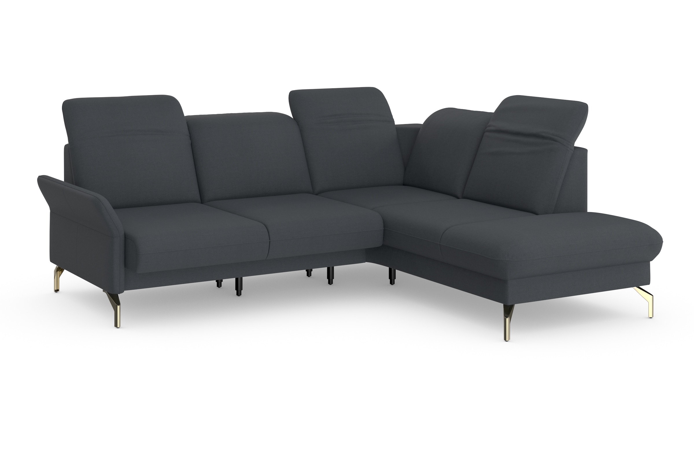 sit&more Ecksofa »Fashion L-Form«, wahlweise mit Kopfteilverstellung, Vorziehsitz, motorisch, Nickelfüße