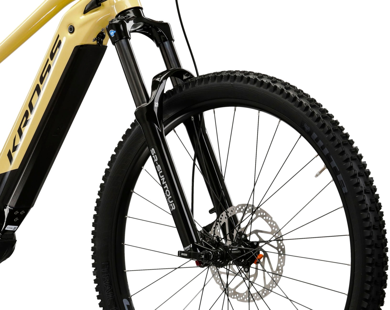 Kross E-Bike »KROSS E-MTB Grist Boost 1.0 29" beige«, 10 Gang, Shimano, CUES U6000, Mittelmotor 250 W, Pedelec, Elektrofahrrad für Damen und Herren