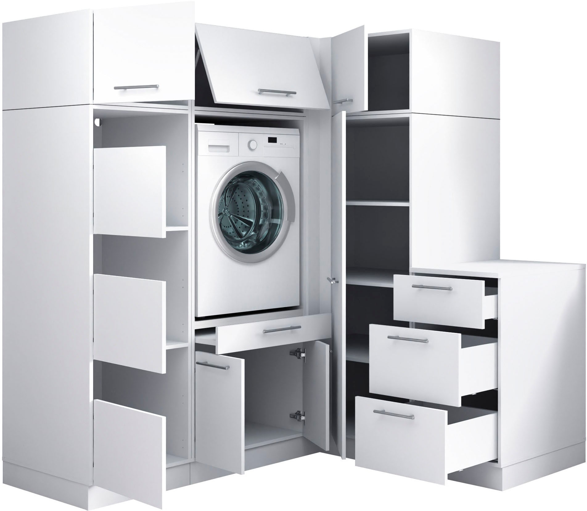 Laundreezy Mehrzweckschrank-Set »Laundreezy, 7-tlg. Mehrzweckschrank-Set B/H/T 186/200/68 cm« 7 Stk. tlg.