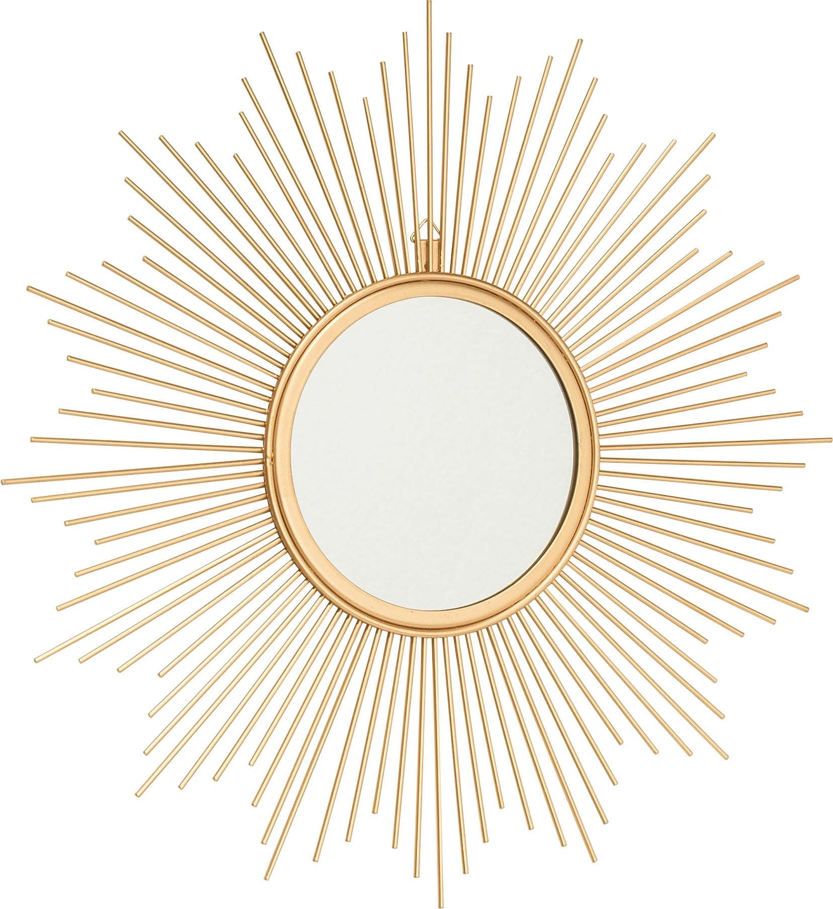Leonique Dekospiegel »Brooklyn, gold«, Wandspiegel, Wanddeko, Sonne, Ø 50  cm, Rahmen aus Metall online kaufen