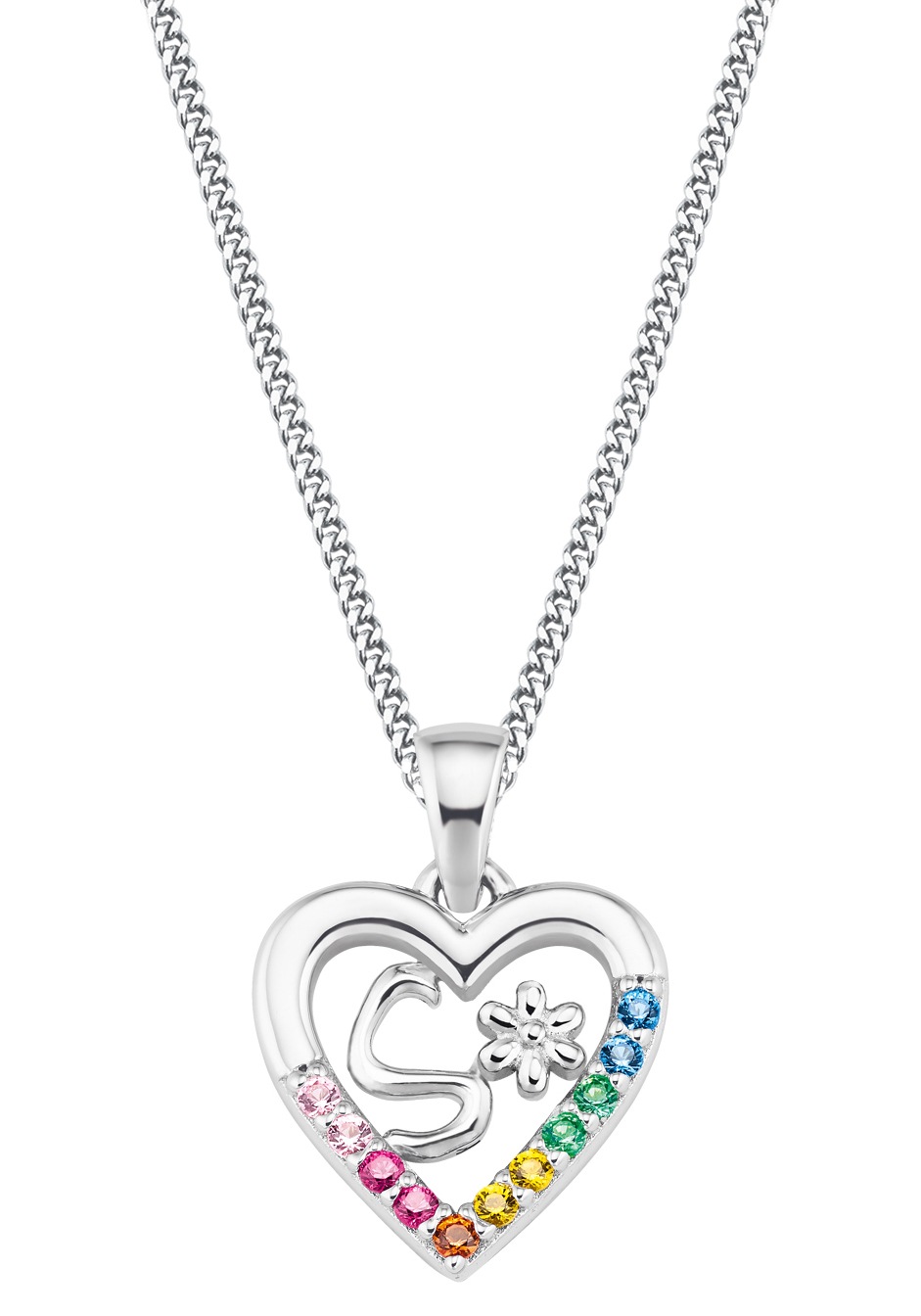 Prinzessin Lillifee Kette mit Anhänger »Herz/Buchstaben, 2027876«, mit Zirkonia (synth.)