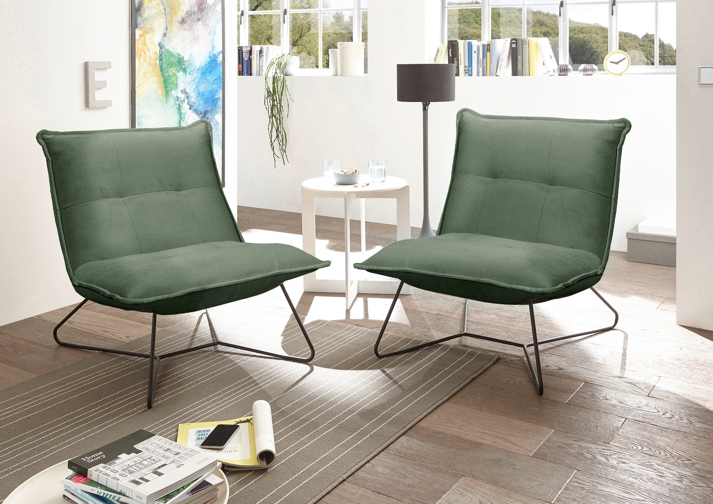 ED EXCITING DESIGN Sessel »Vico« mit Design-Gestell aus schwarzem Metall, i günstig online kaufen