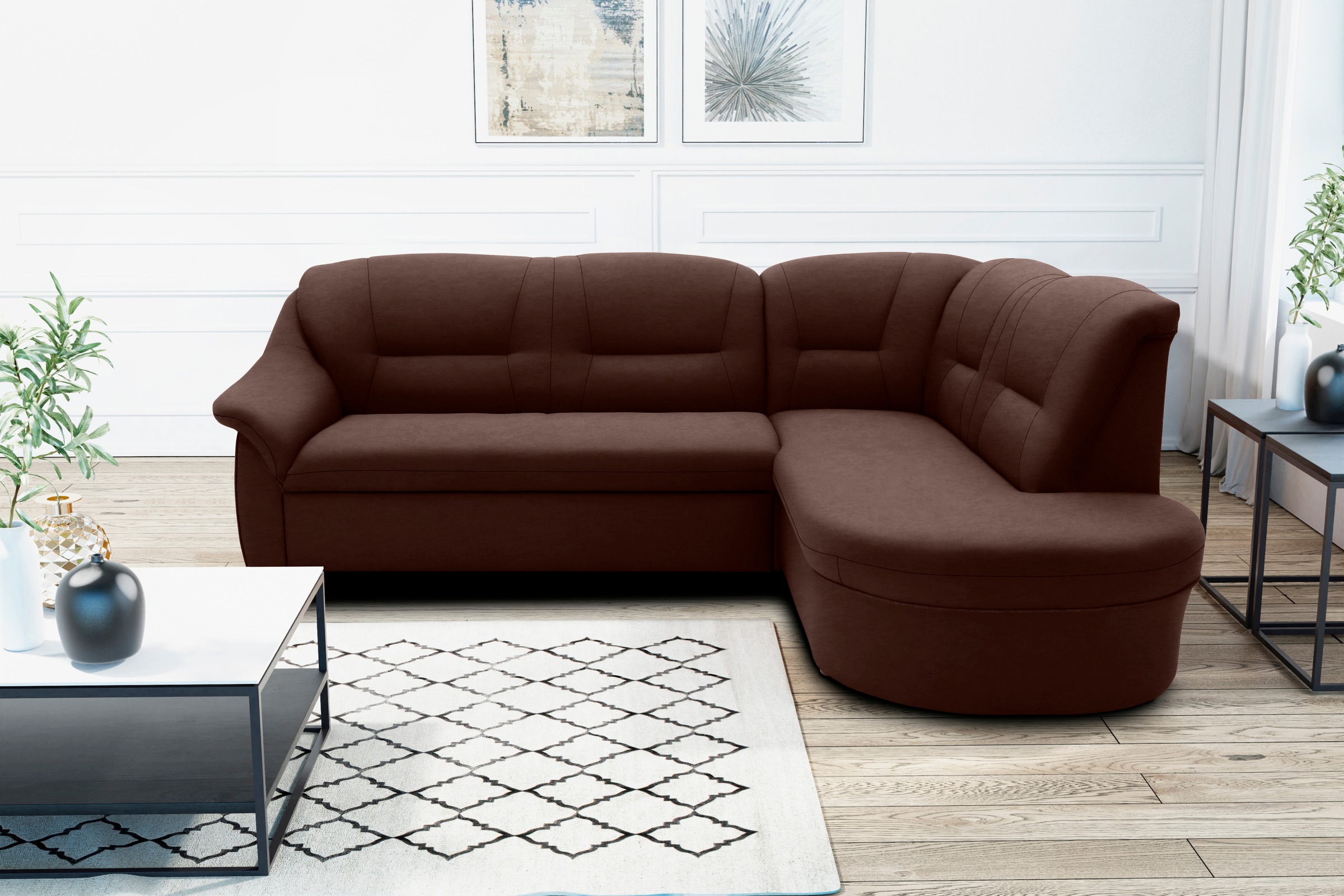 DOMO collection Ecksofa »Faenza für kleine Räume, Stellmaße 232,176cm, komf günstig online kaufen
