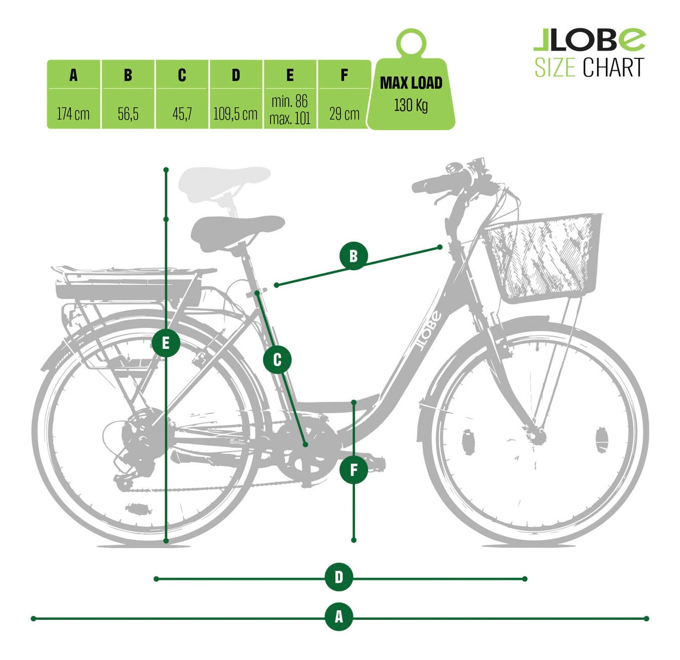 LLobe »City E-Bike 26" Mando beige« 6 Gang Shimano Tourney Schaltwerk Kettenschaltung Heckmotor 250 W