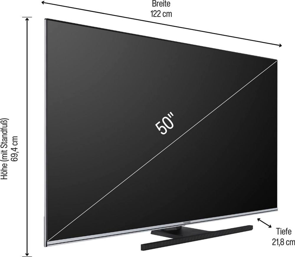 Telefunken QLED-Fernseher »D50Q701X2CW«, 4K Ultra HD, Android TV-Smart-TV