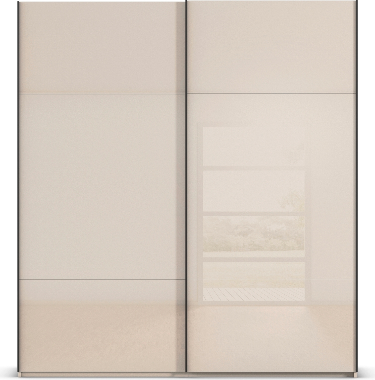 rauch Schwebetürenschrank »Kleiderschrank Schrank Garderobe Schlafzimmerschrank CONTIDO«, (in 3 verschiedenen Ausstattungen BASIC/CLASSIC/PREMIUM), aus hochwertigem Material in 6 Breiten 2 Griff-Farben MADE IN GERMANY