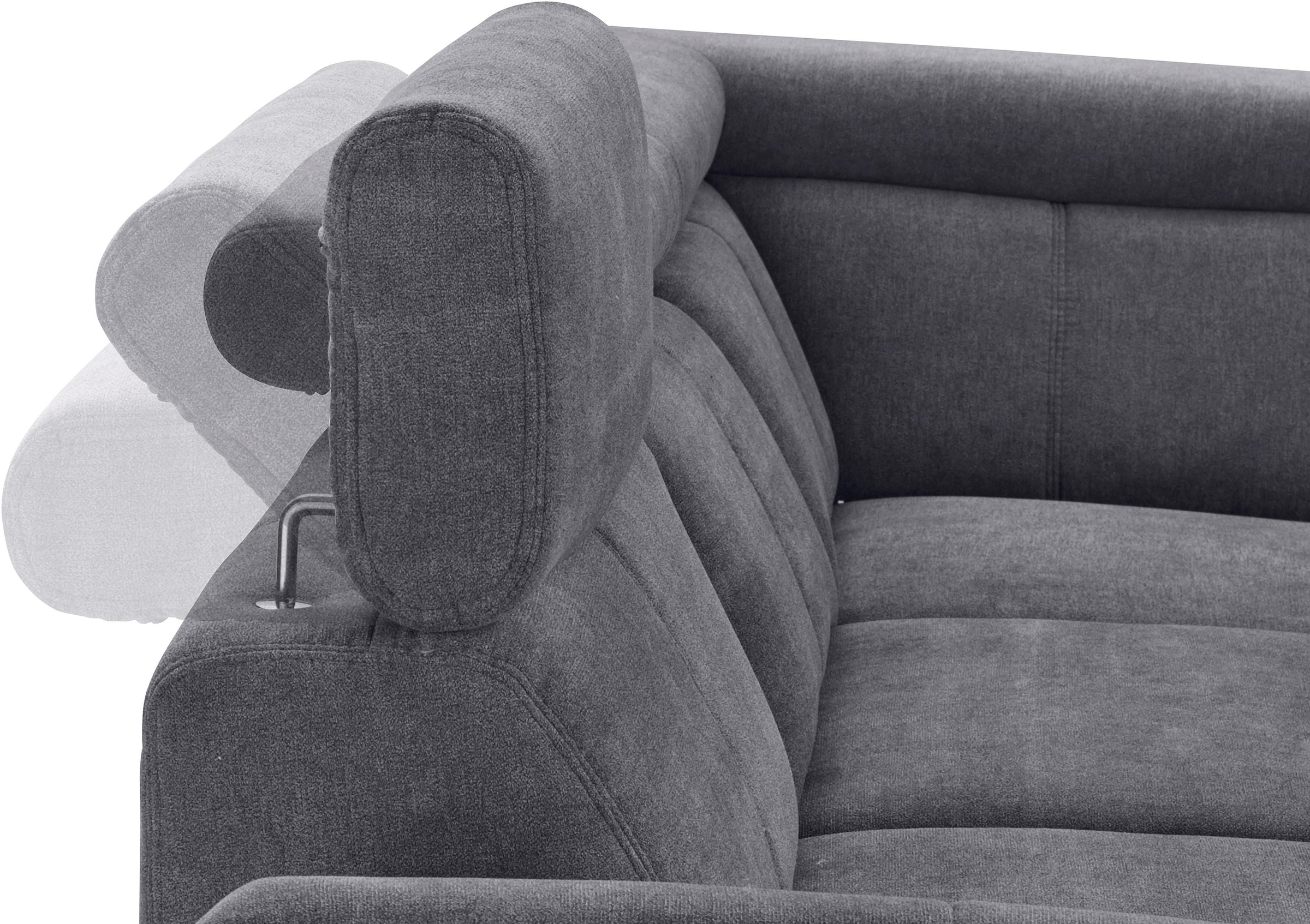 exxpo - sofa fashion Ecksofa mit kaufen online »Salerno«, Bettfunktion Armteilverstellung, inklusive und Kopfteil- wahlweise