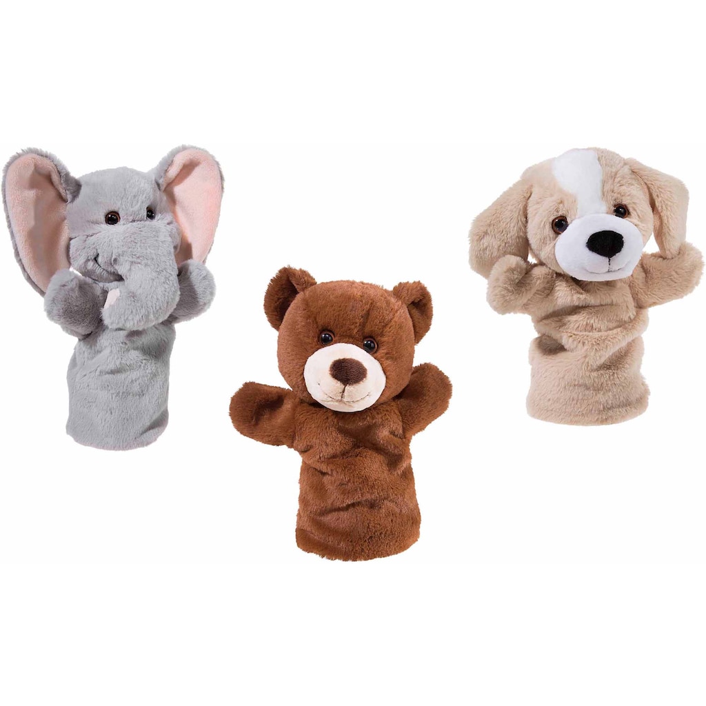 Heunec® Handpuppe »Bär, Hund, Elefant«, (Set, 3 tlg.)