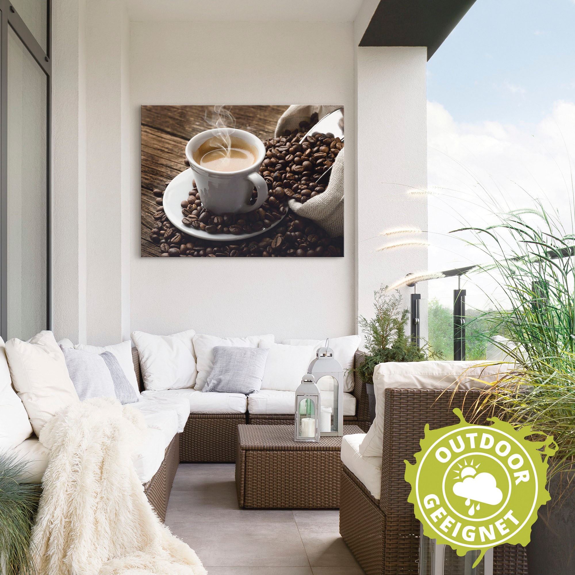 Artland Wandbild »Heißer Kaffee - dampfender Kaffee«, Getränke, (1 St.), als Alubild, Outdoorbild, Leinwandbild, Poster, Wandaufkleber