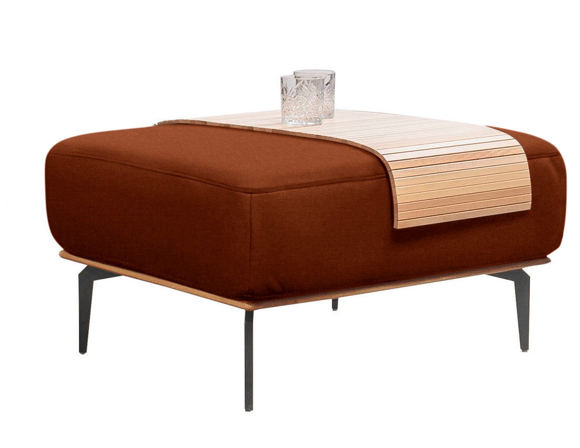 W.SCHILLIG Polsterhocker »run« mit Holzsockel, Füße in Schwarz pulverbeschichtet, Breite 75 cm