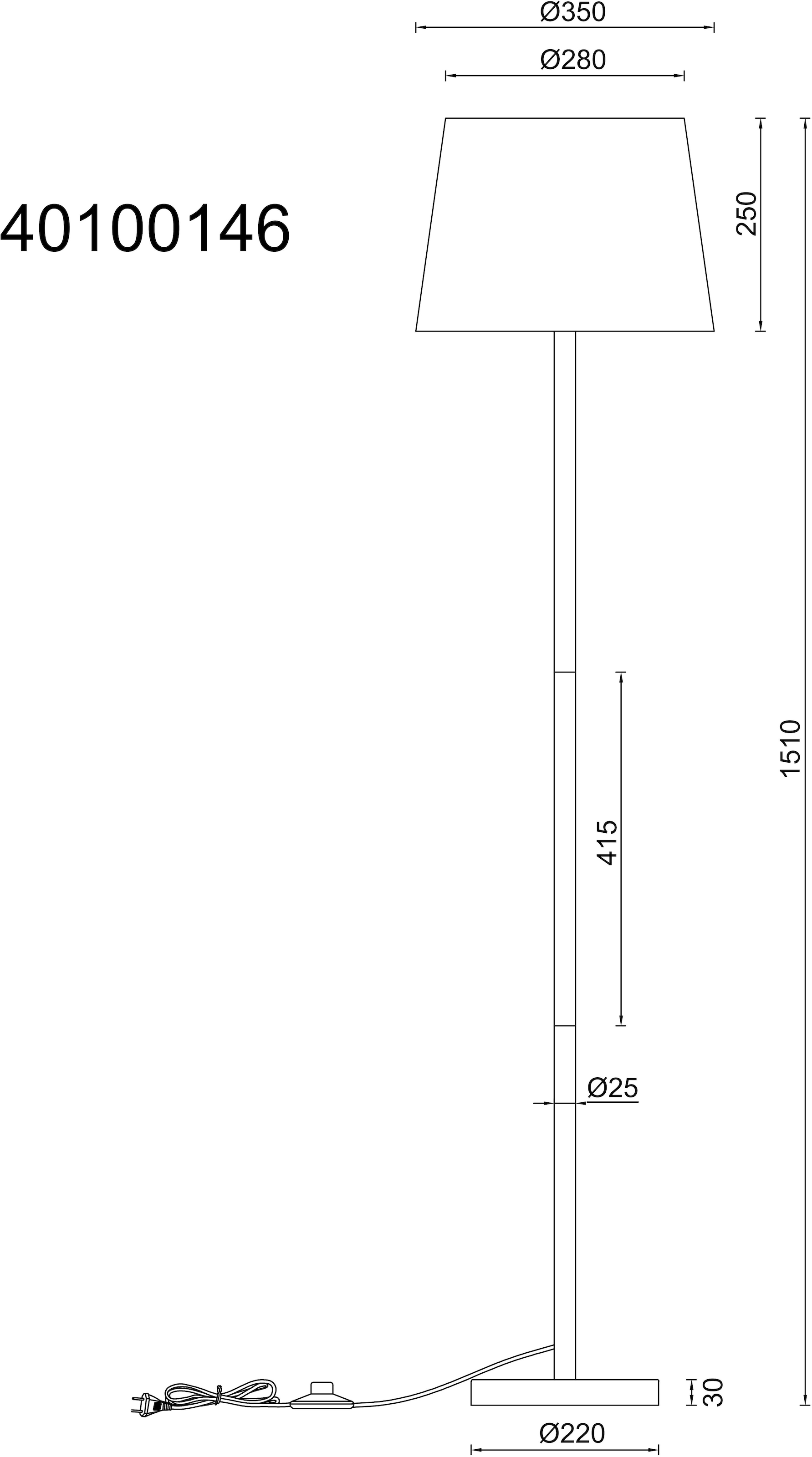NOWA LED Stehlampe »JORIS«, 1 flammig, Leuchtmittel E27 | ohne Leuchtmittel