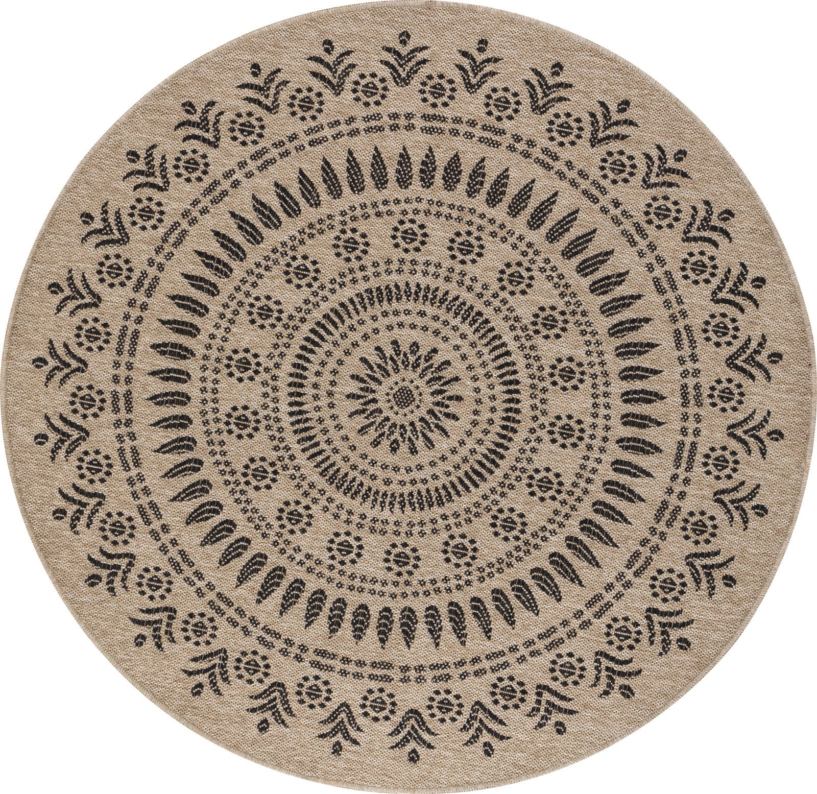 Livabliss Teppich »ILA«, rund, 8 mm Höhe, Teppich In- /Outdoor Boho Jute-Optik, Balkon, Terrasse, Garten, Rund