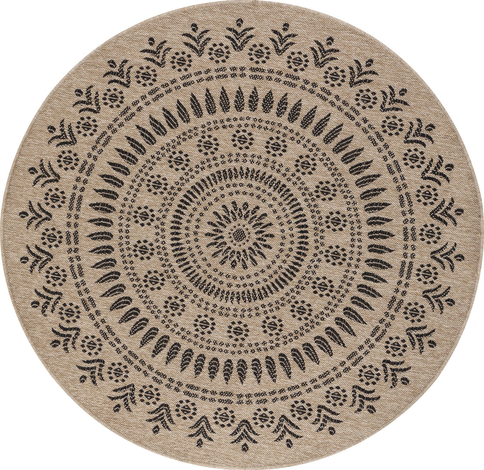 Livabliss Teppich »ILA«, rund, 8 mm Höhe, Teppich In- /Outdoor Boho Jute-Op günstig online kaufen