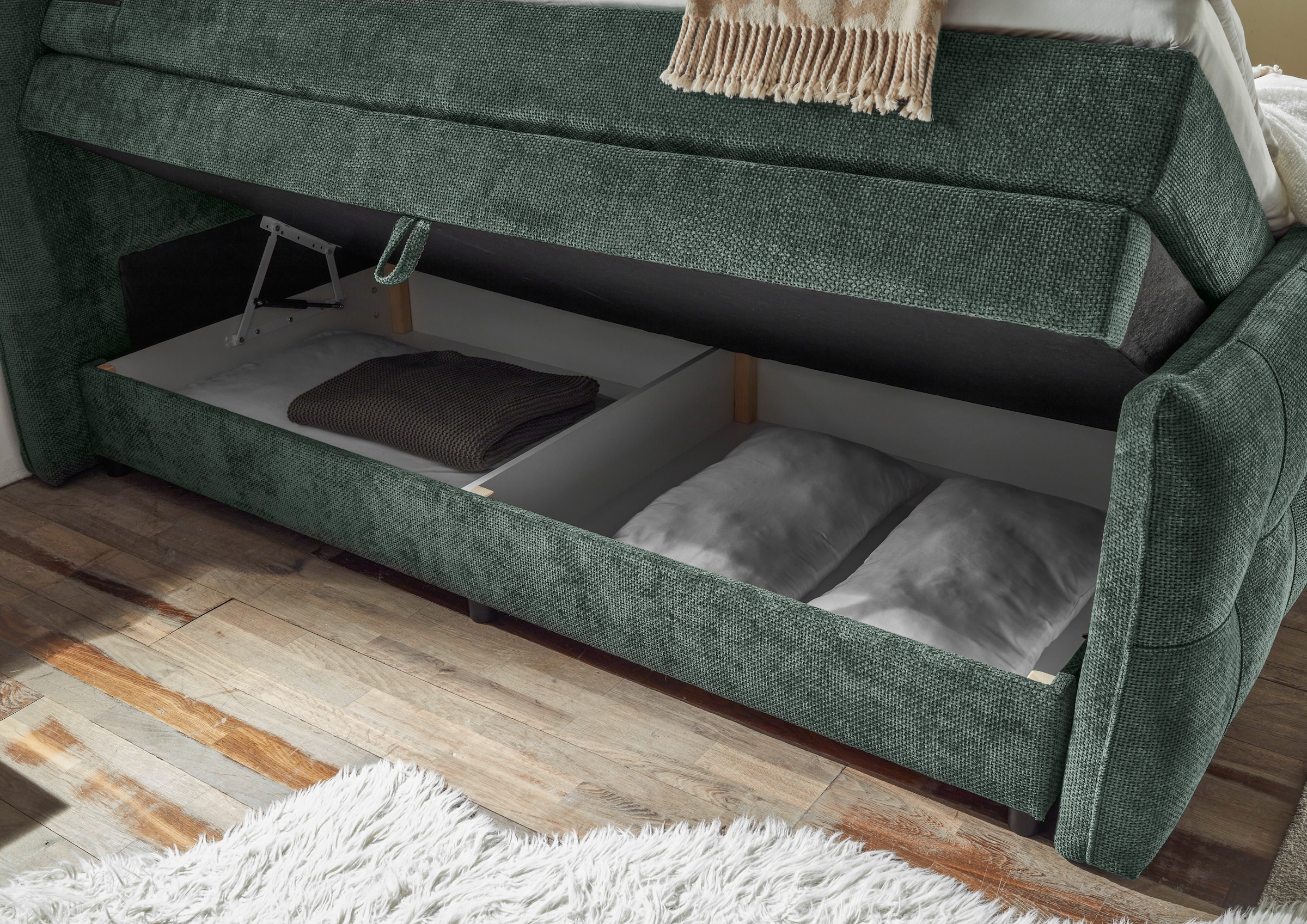 ED EXCITING DESIGN Boxspringbett »Gallina«, mit Bettkasten, inkl. Topper