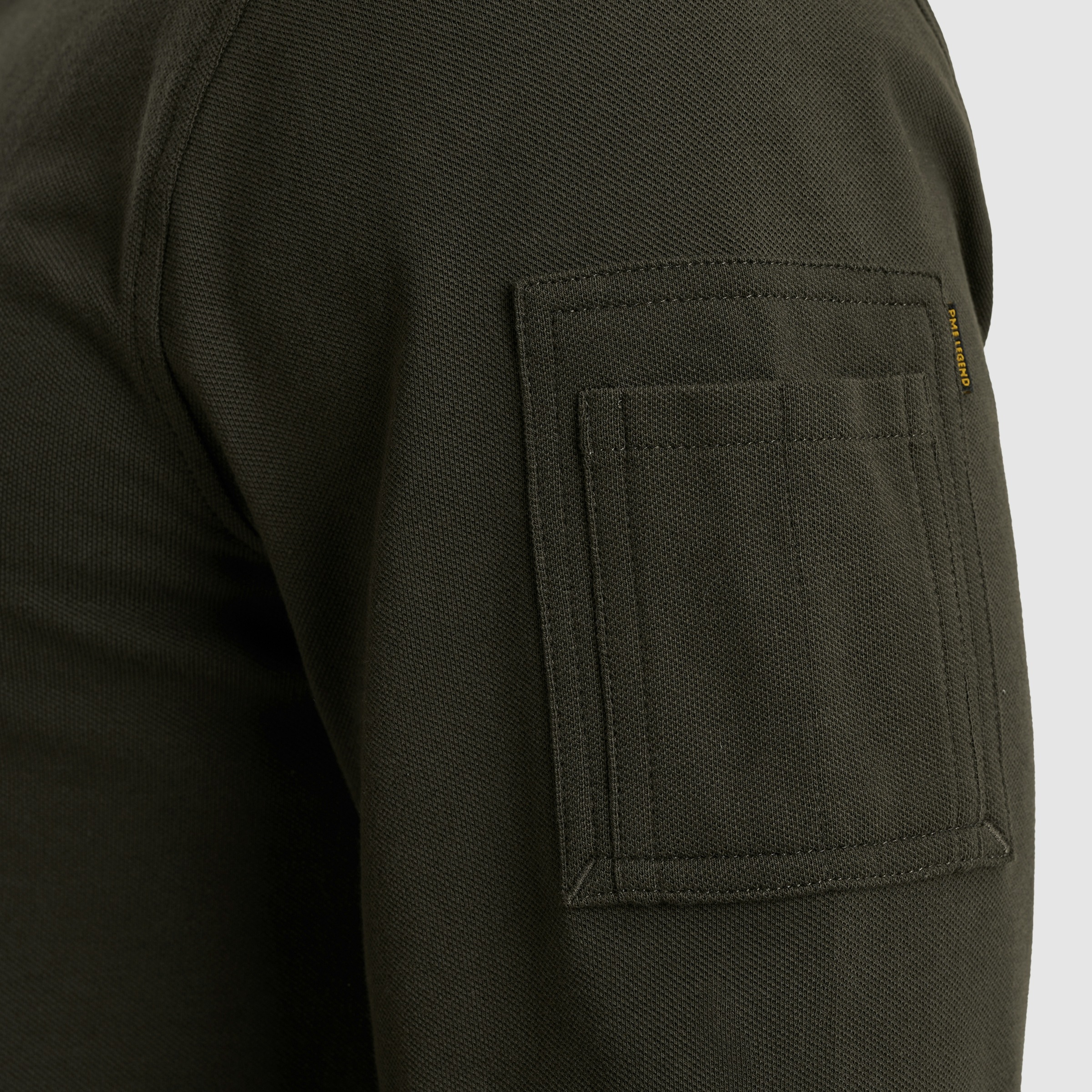 PME LEGEND Langarm-Poloshirt, mit Logo Stickerei