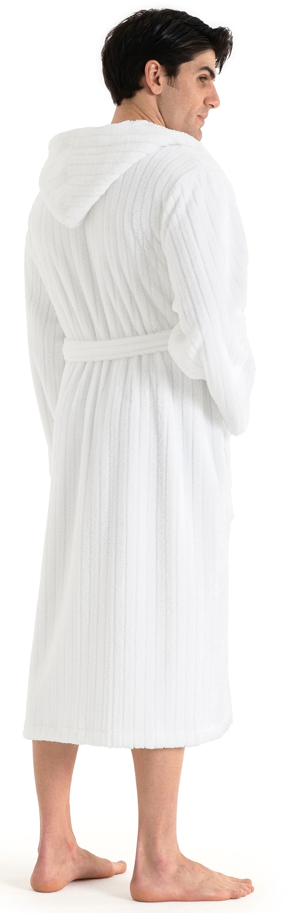 LeGer Home by Lena Gercke Unisex-Bademantel »Lovina gestreift, ideal für Sauna & Spa, Hotelbademantel, Morgenmantel« 1 Stk. kuschelig weicher Fleece, plüsch, für Damen und Herren, XS-3XL