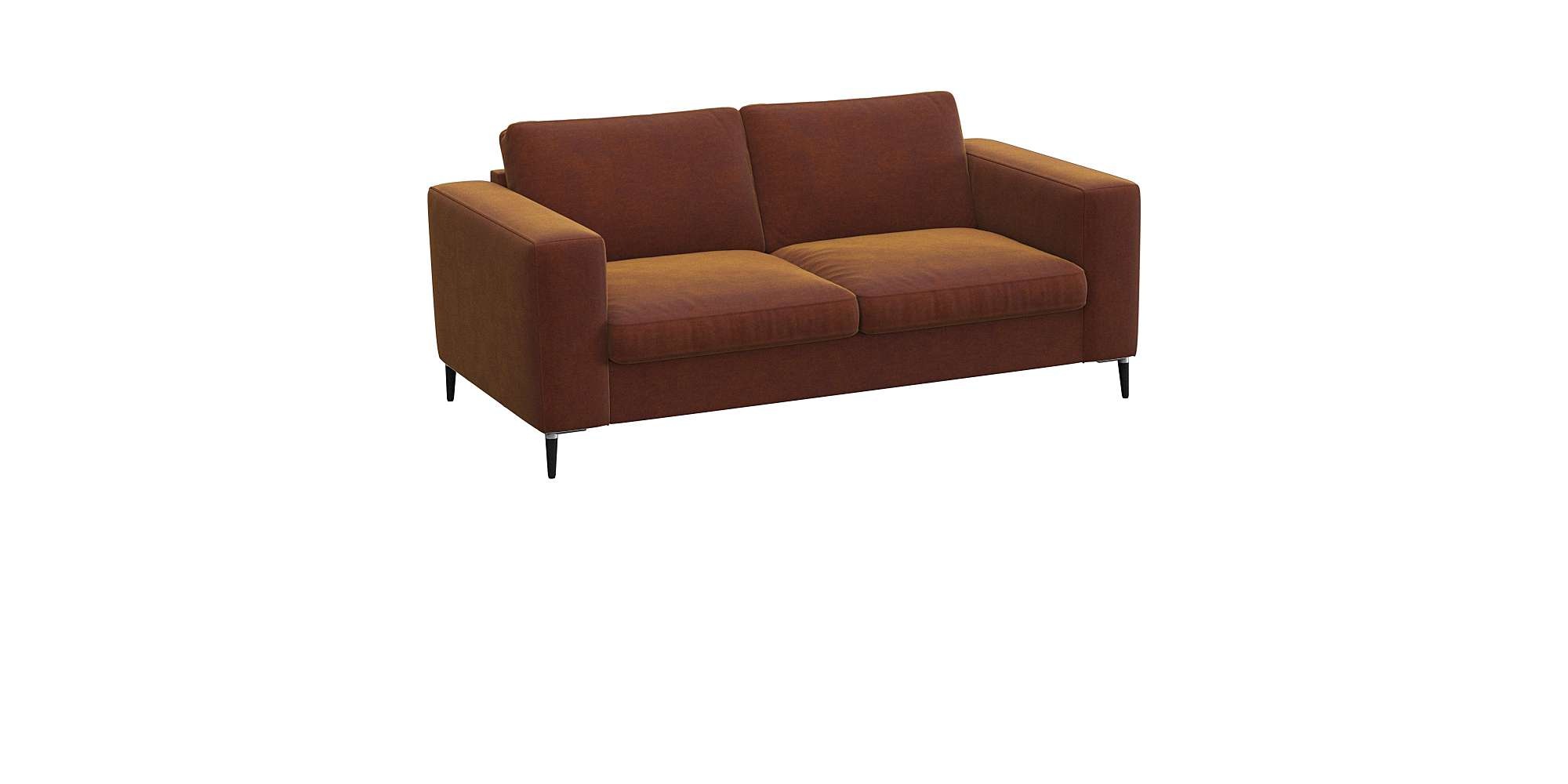 FLEXLUX 2-Sitzer »Fiore, super Sitzkomfort durch Kaltschaum im Sitz«, schmale Armlehnen, Füße Alu+schwarz