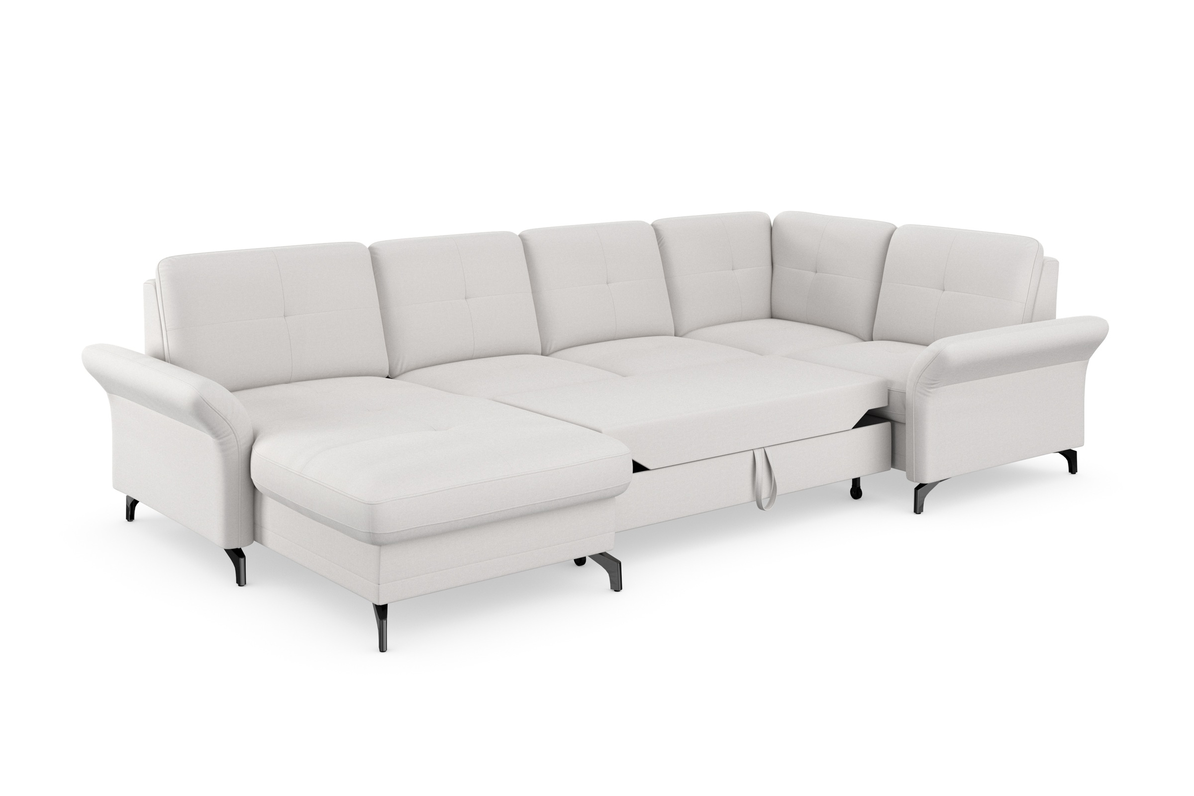 Places of Style Wohnlandschaft »Calando U-Form«, wahlweise mit Bettfunktion, Bettkasten und Armteilfunktion