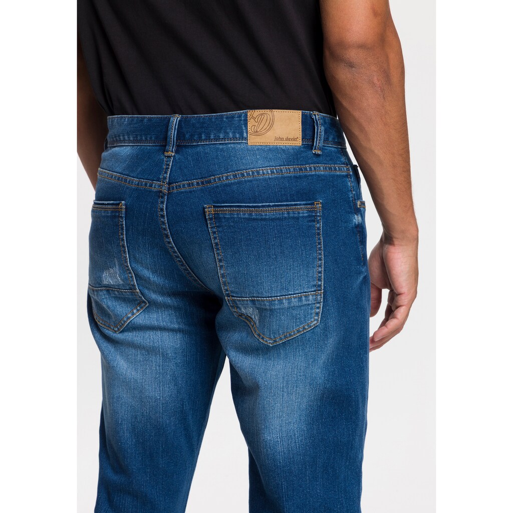 John Devin Straight-Jeans, mit Elasthan