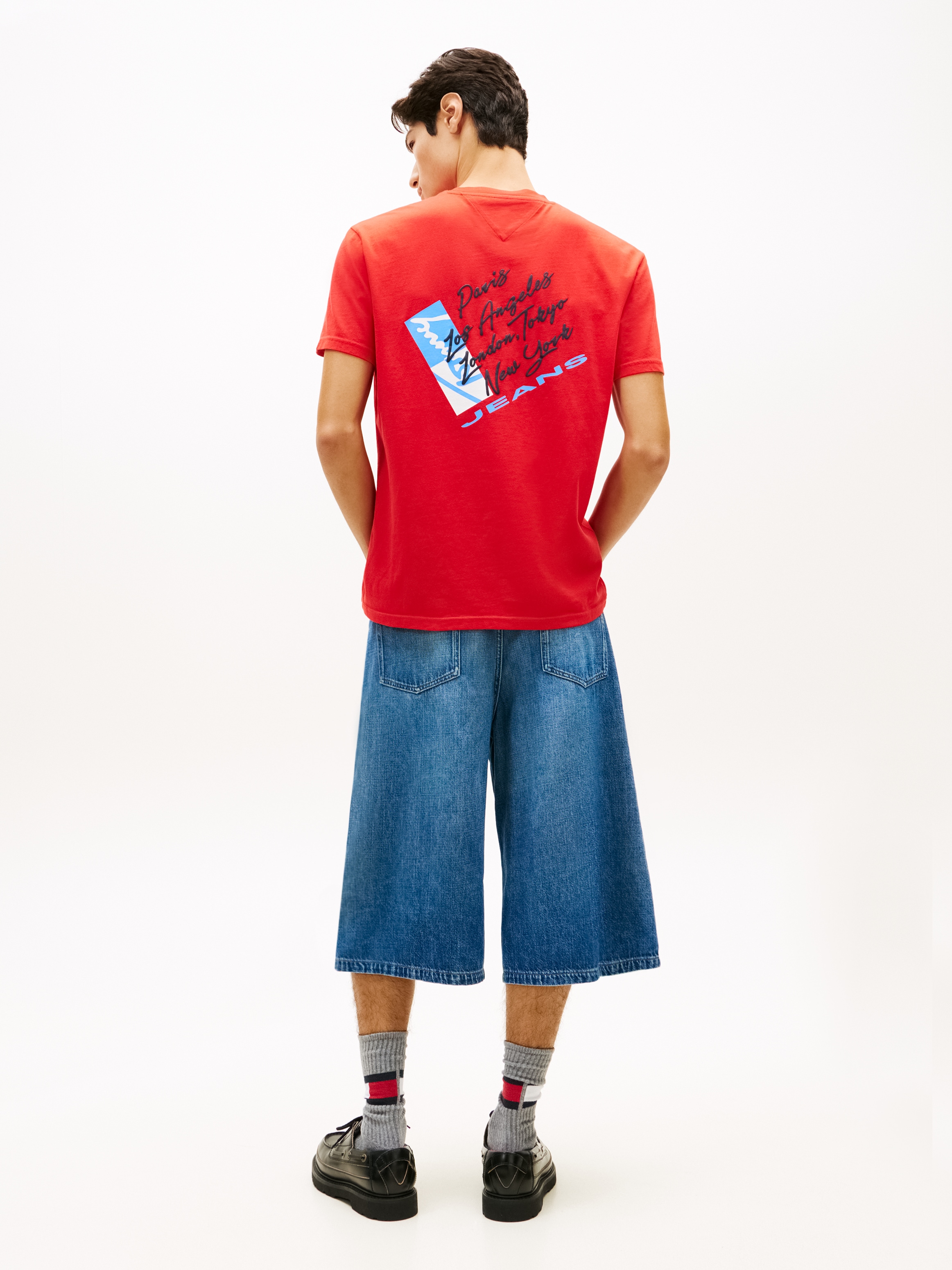 Tommy Jeans T-Shirt »TJM REGULAR FIT SIGN SHIFT« mit Label-Print, Baumwoll-Jersey