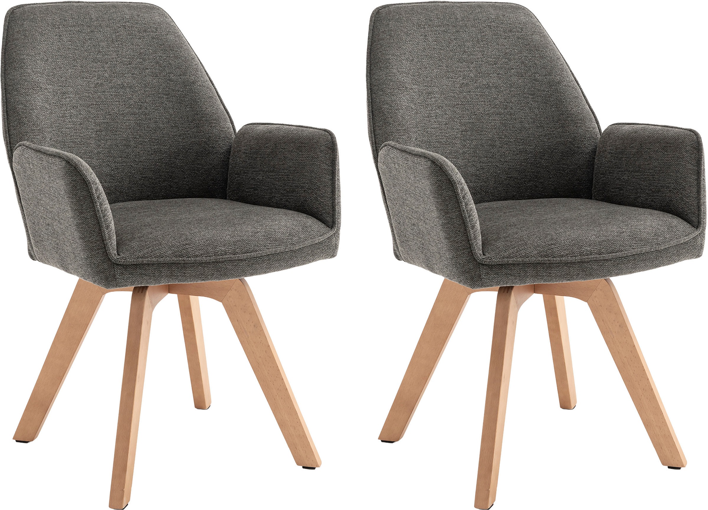 byLIVING Esszimmerstuhl »Tony«, (Set), 2 St., Webstoff, mit Massivholzgeste günstig online kaufen