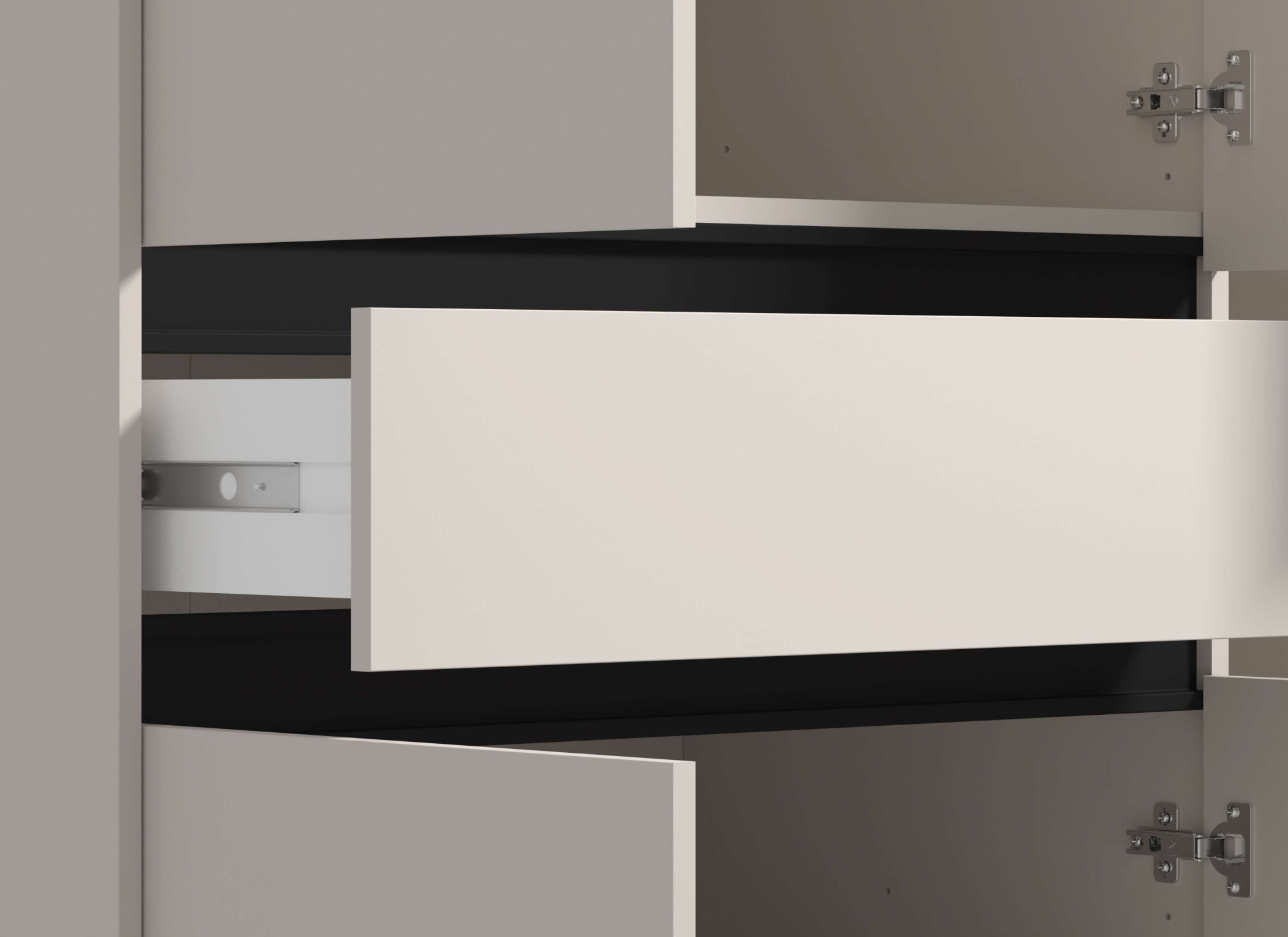 INOSIGN Kleiderschrank »Corbett, grifflose Optik, FSC-zertifziert, Made in Europe«, (138 oder 182,5cm breit, 211cm hoch und 54,5cm tief), mit Spiegel, 1 Schublade und Innenausstattung