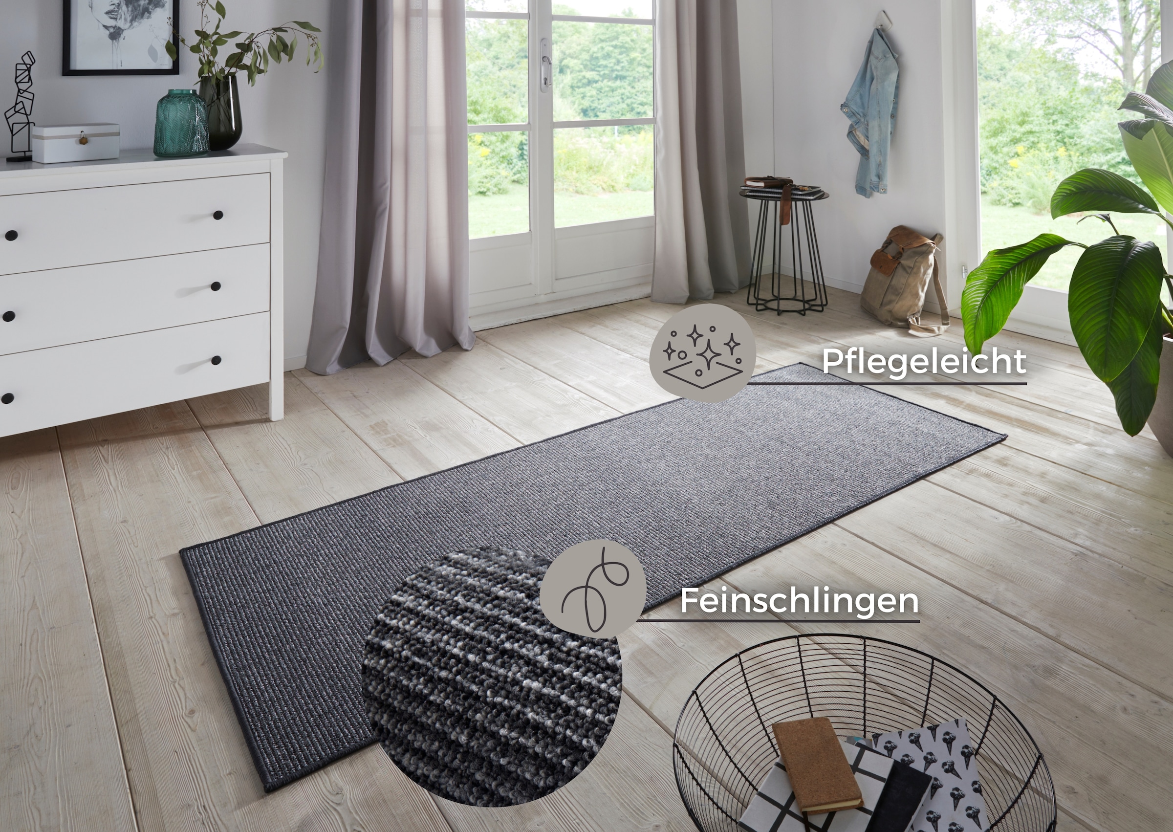 HANSE Home Läufer »Bouclé«, rechteckig, 5 mm Höhe, Rutschfest, Sisal Optik, günstig online kaufen