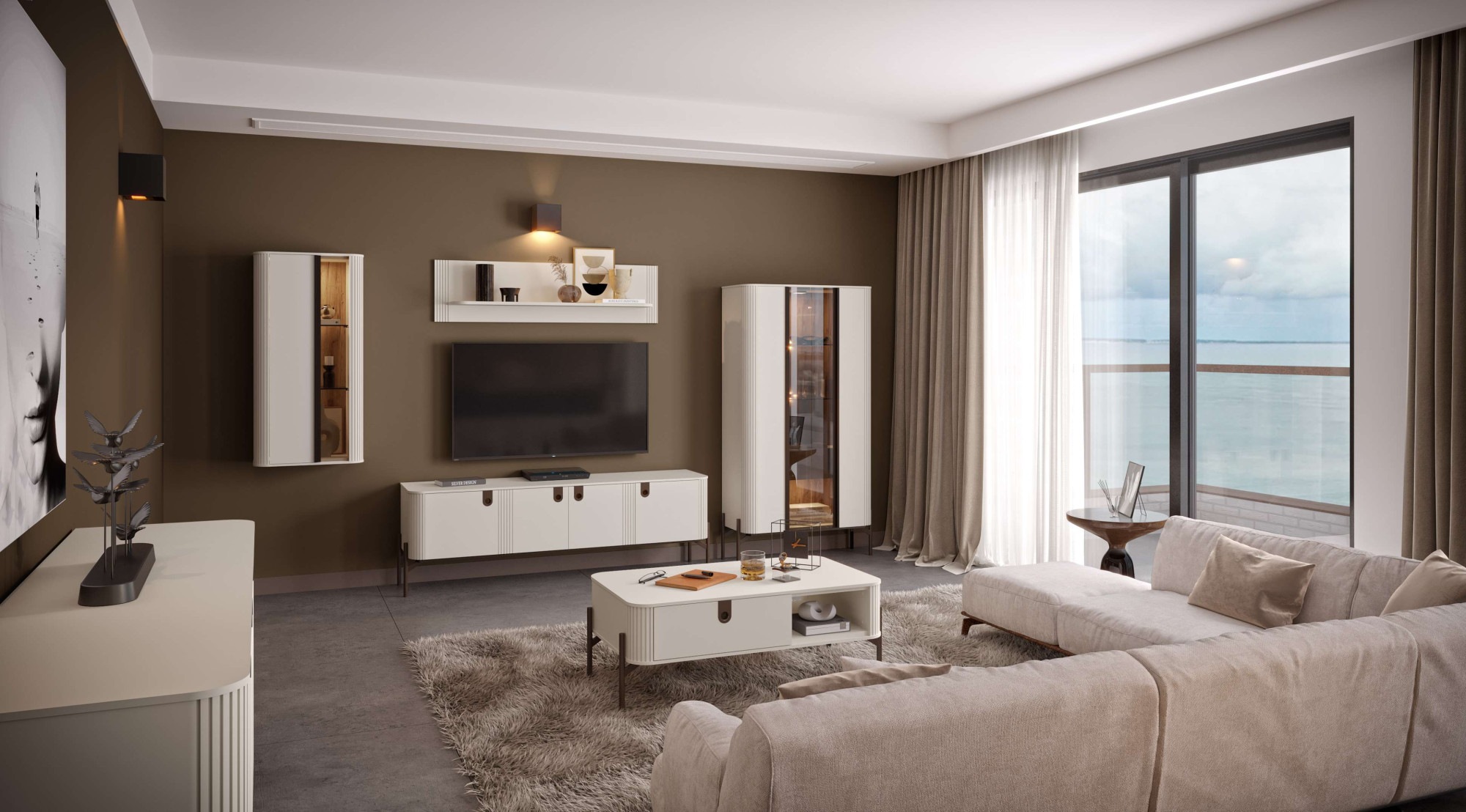 Home affaire Vitrine »Rondo, Showcase, Parsol-Sicherheitsglas, integrierte günstig online kaufen