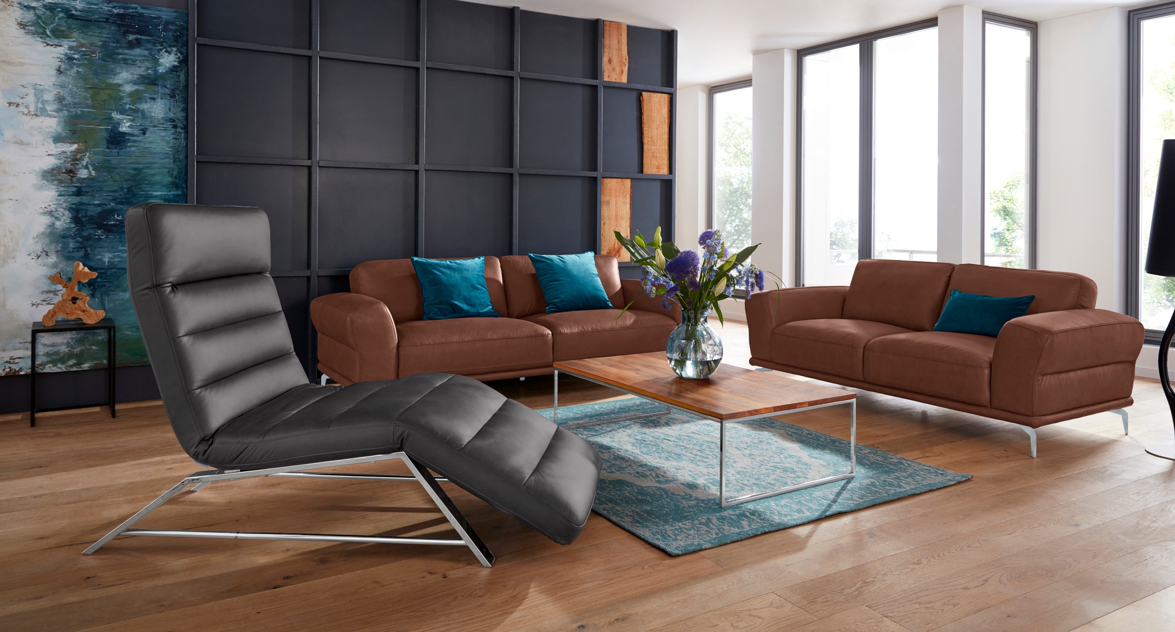 W.SCHILLIG 2-Sitzer »montanaa«, mit Metallfüßen in Silber matt, Breite 192 cm