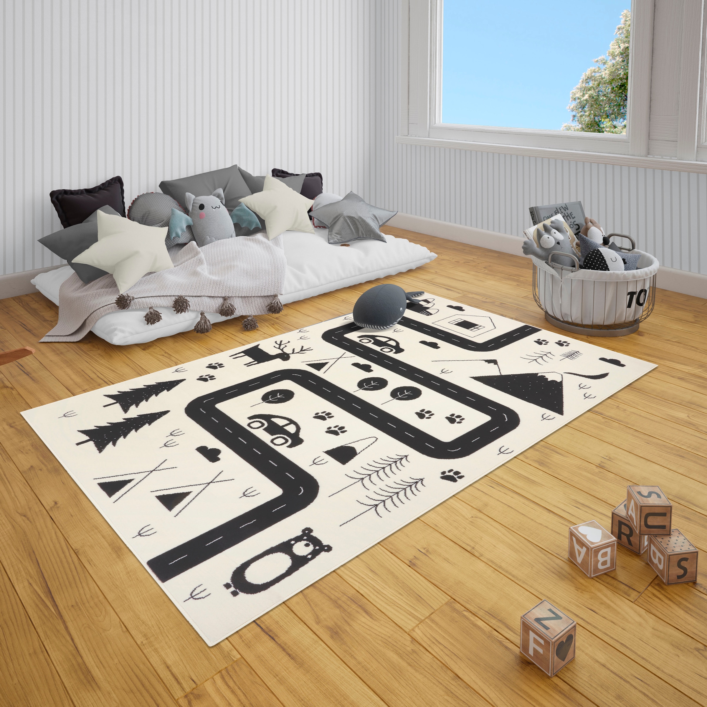 HANSE Home Kinderteppich »Avenue«, rechteckig, 9 mm Höhe, Spielteppich Straße, Kurzflor, Spielunterlage, Teppich, Kinderzimmer