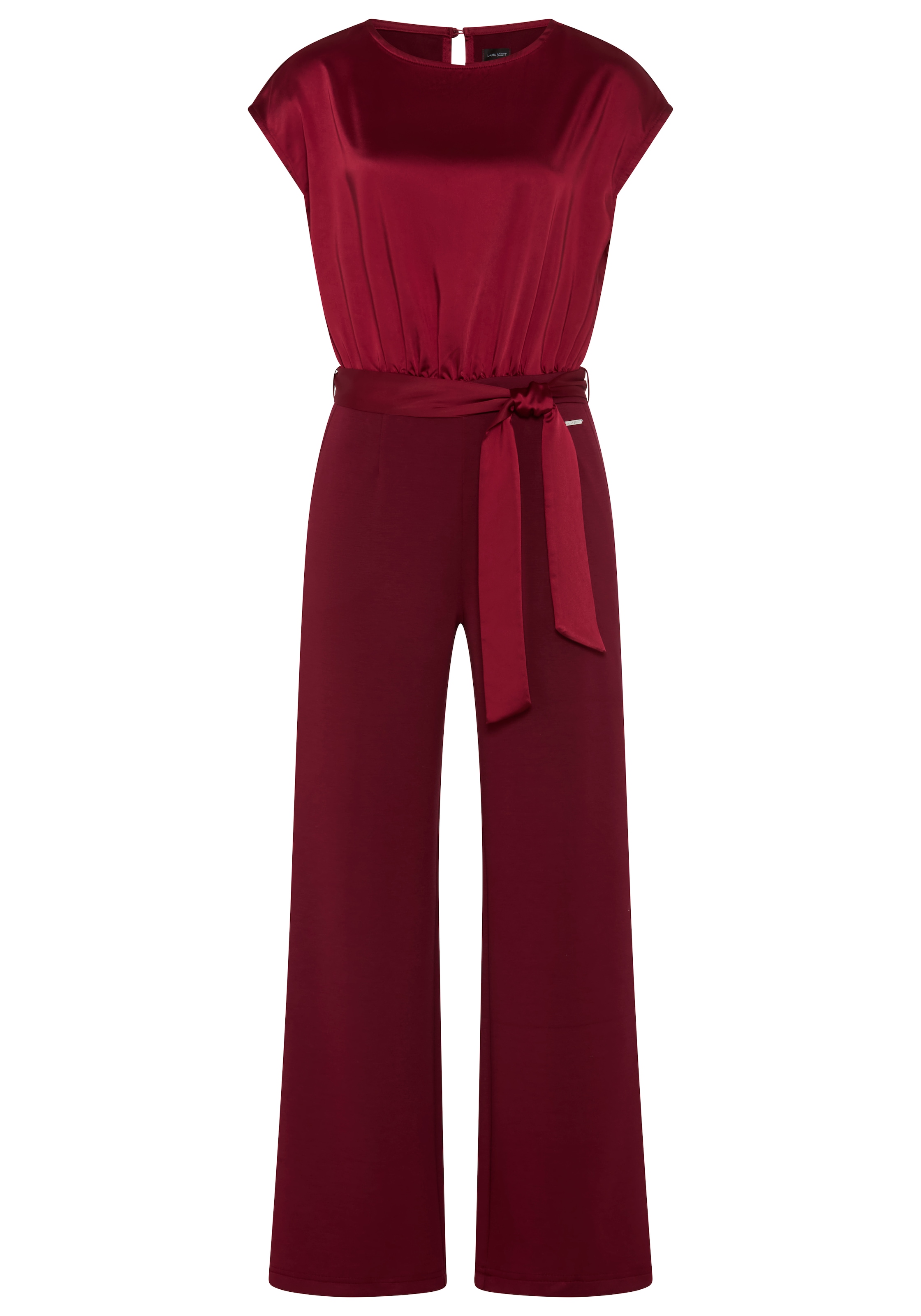 Laura Scott Jumpsuit aus glänzendem Satin, mit bequemer Jersey-Hose, figurbetonte Passform